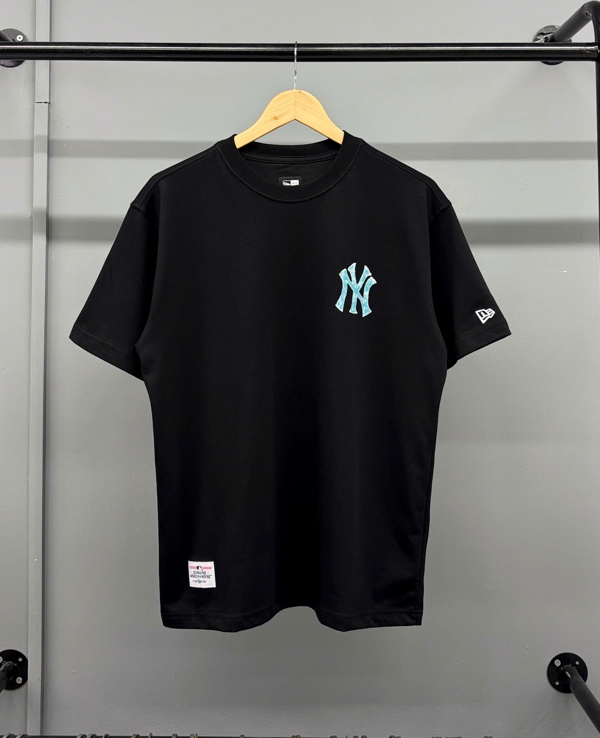 1382  - Áo Thun New Era - Đen - NY Xanh Mint  [HÀNG CHÍNH HÃNG]