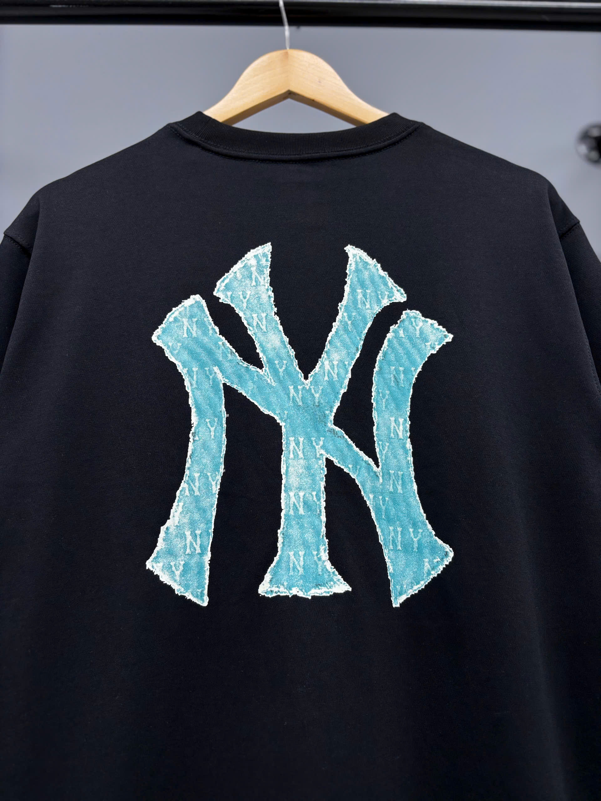 1382  - Áo Thun New Era - Đen - NY Xanh Mint  [HÀNG CHÍNH HÃNG]
