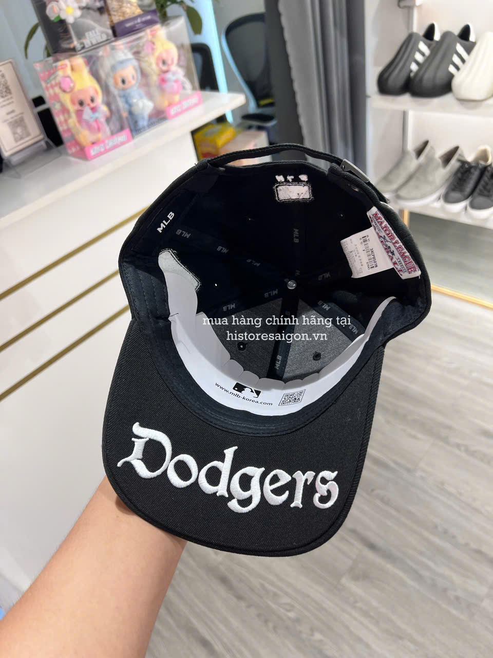 1062 -  Nón MLB LA Dodgers Diamond Stamp Border Black White - Code 3ACP8501N 07BKS [HÀNG CHÍNH HÃNG]