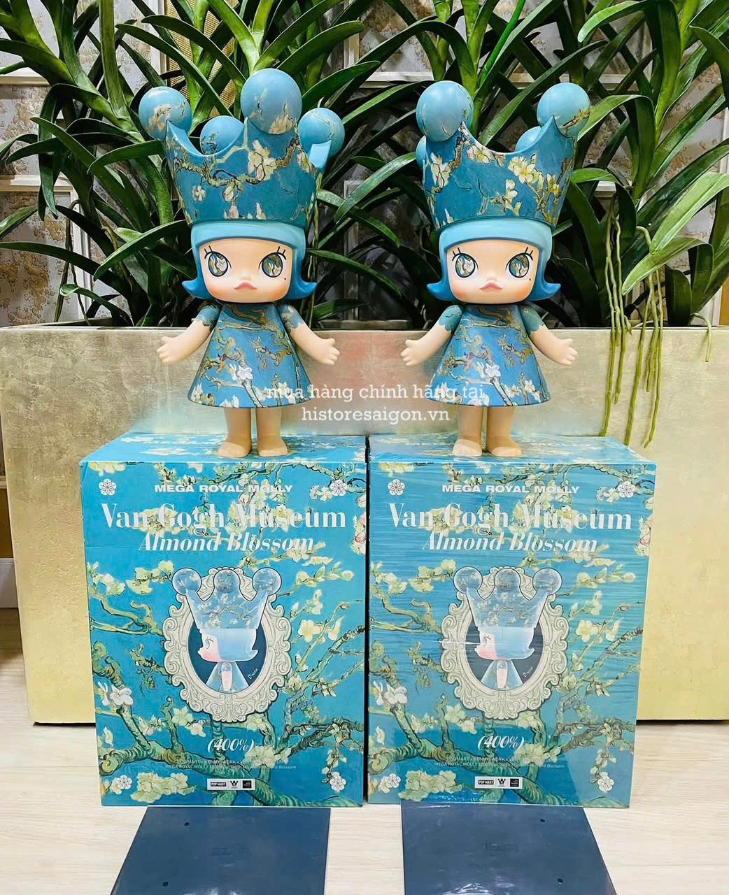 1150 - Molly Van Gogh 400% - POPMART Royal Molly Almond Blossom Van Gogh 400% Figure Mucha Zodiac Art Toy [CHÍNH HÃNG]