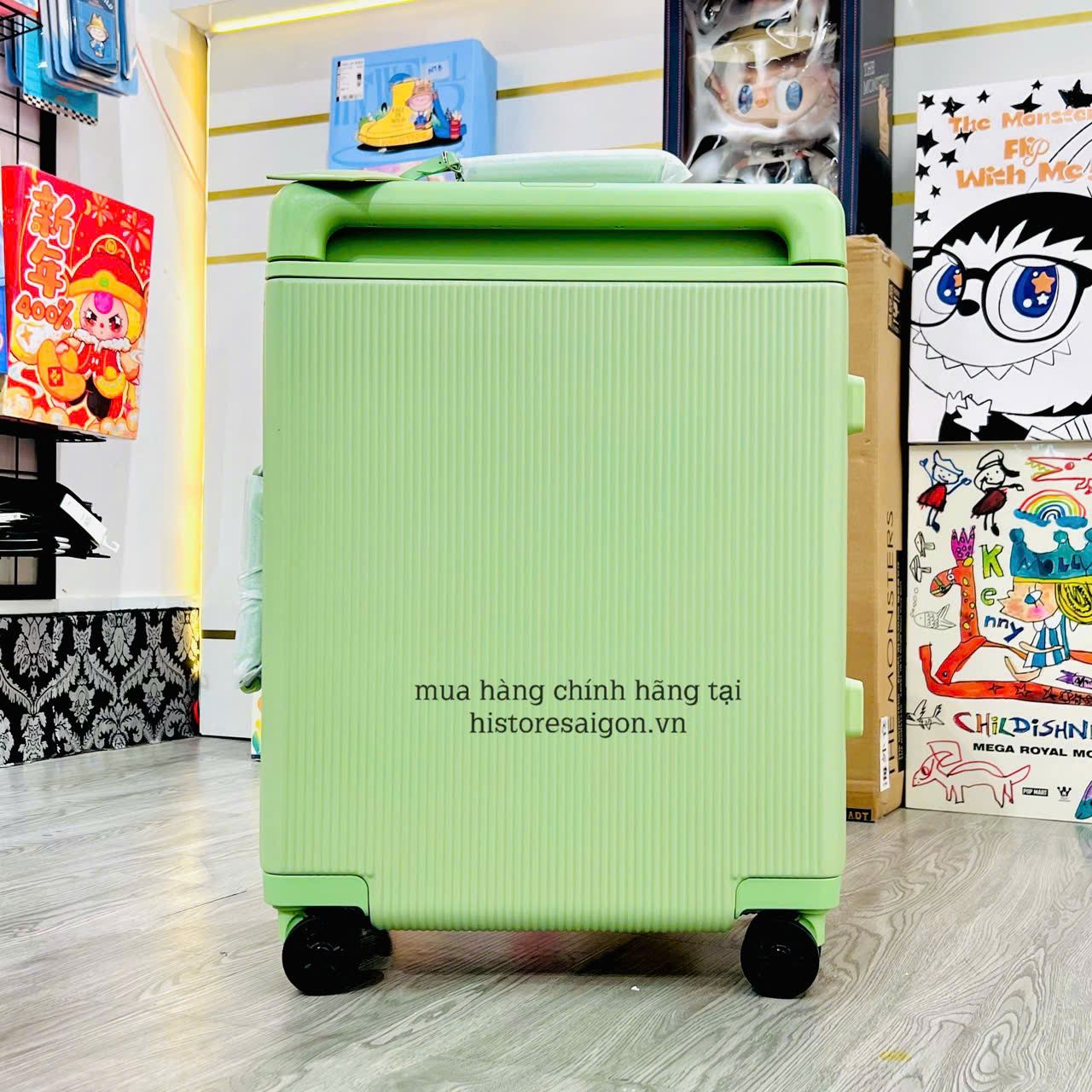 1514 - Vali Fila Xanh Bơ Size Cabin 22 Xách Tay Embossed Logo [HÀNG CHÍNH HÃNG]