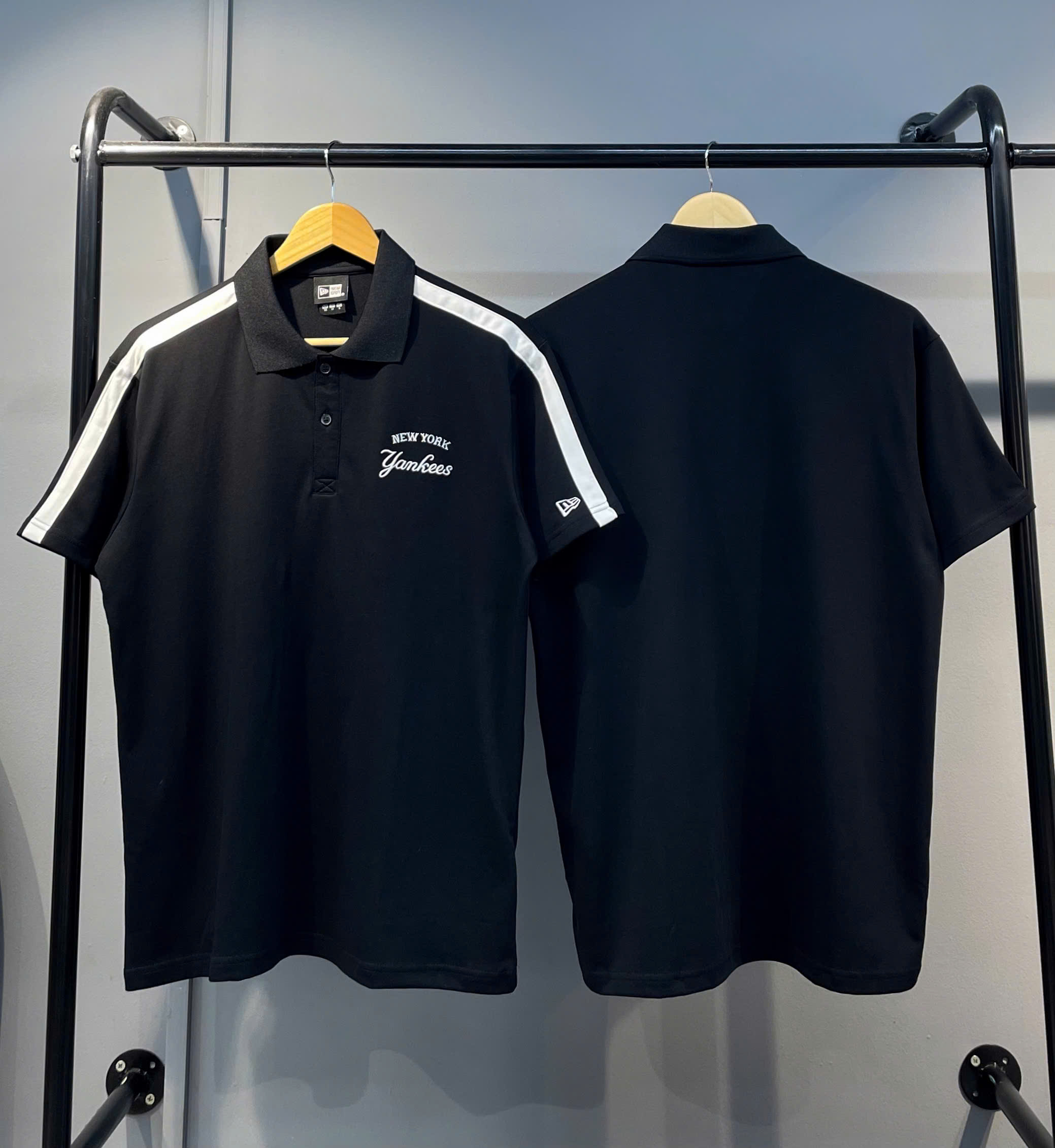 1545 - Áo Polo New Era NY Basic New York Yankees - Đen Chữ Trắng [HÀNG CHÍNH HÃNG]