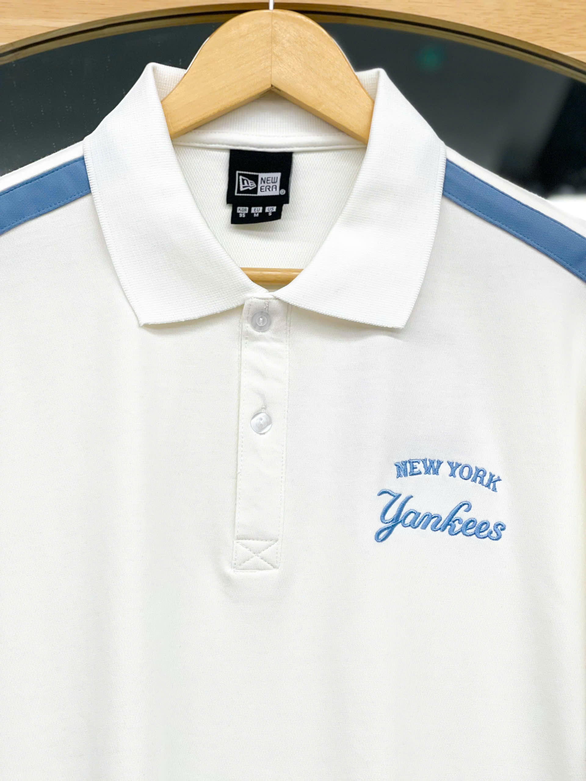 1544 - Áo Polo New Era NY Basic New York Yankees - Trắng Chữ Xanh [HÀNG CHÍNH HÃNG]