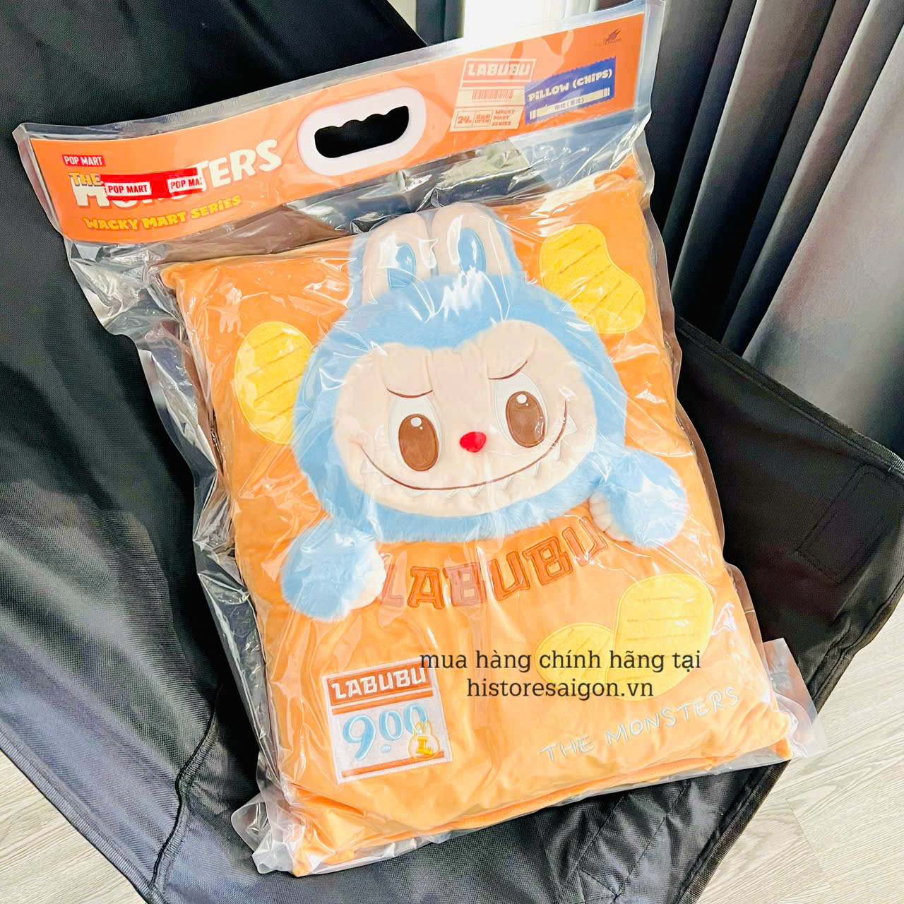 1553 - Gối Labubu Pillow Chips POPMART The Monster Wacky Mart Series 6931571095123 [HÀNG CHÍNH HÃNG]