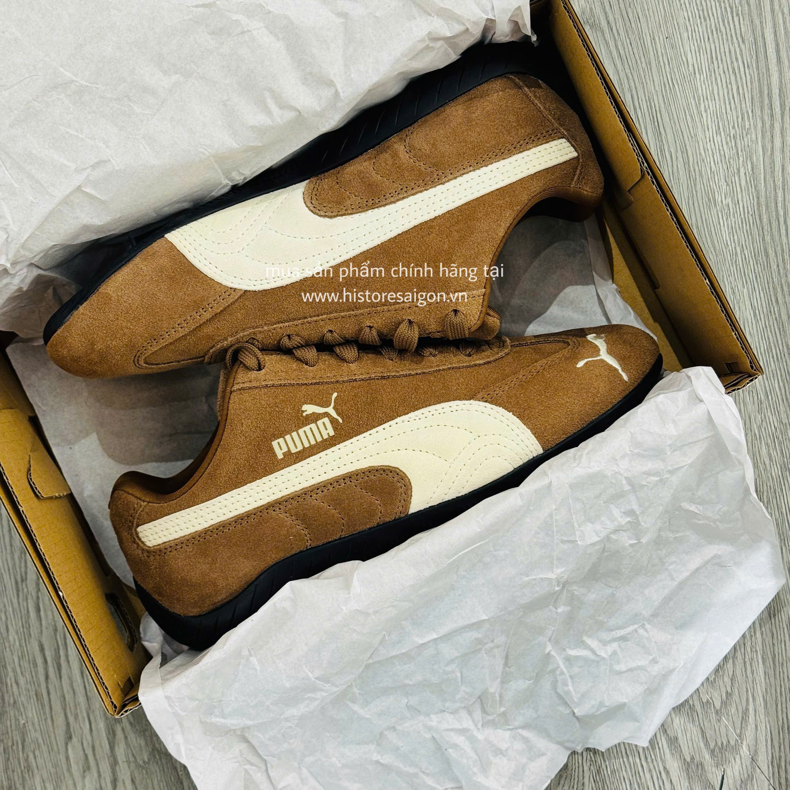 1414 - Giày Puma Speedcat OG "Dark Brown" Code 406329-31 - Puma Speedcat Nâu [CHÍNH HÃNG]