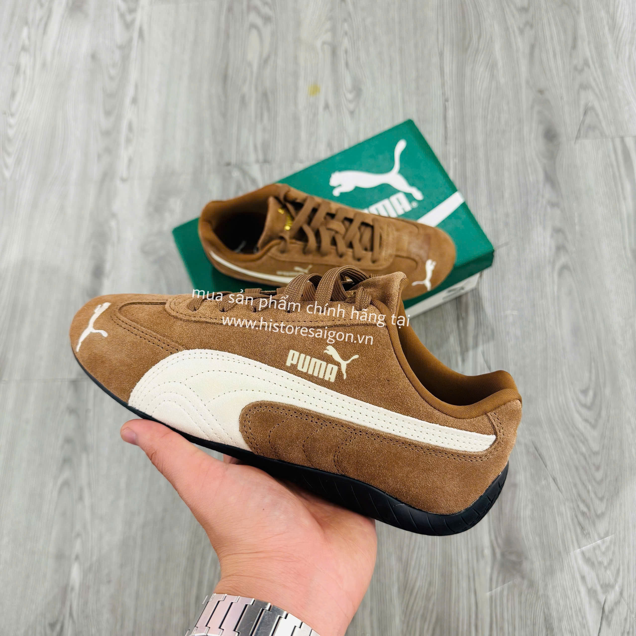 1414 - Giày Puma Speedcat OG "Dark Brown" Code 406329-31 - Puma Speedcat Nâu [CHÍNH HÃNG]
