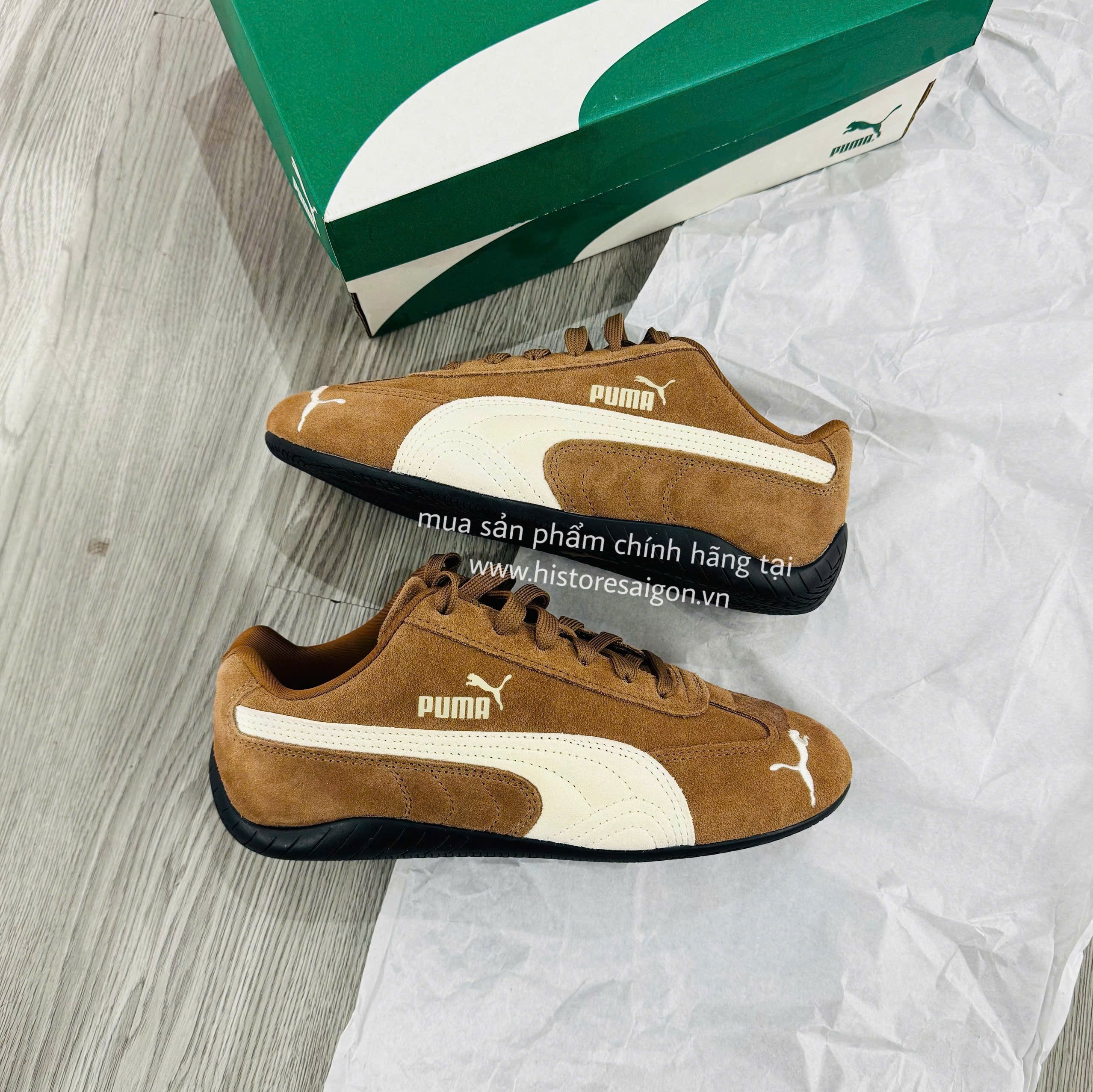 1414 - Giày Puma Speedcat OG "Dark Brown" Code 406329-31 - Puma Speedcat Nâu [CHÍNH HÃNG]