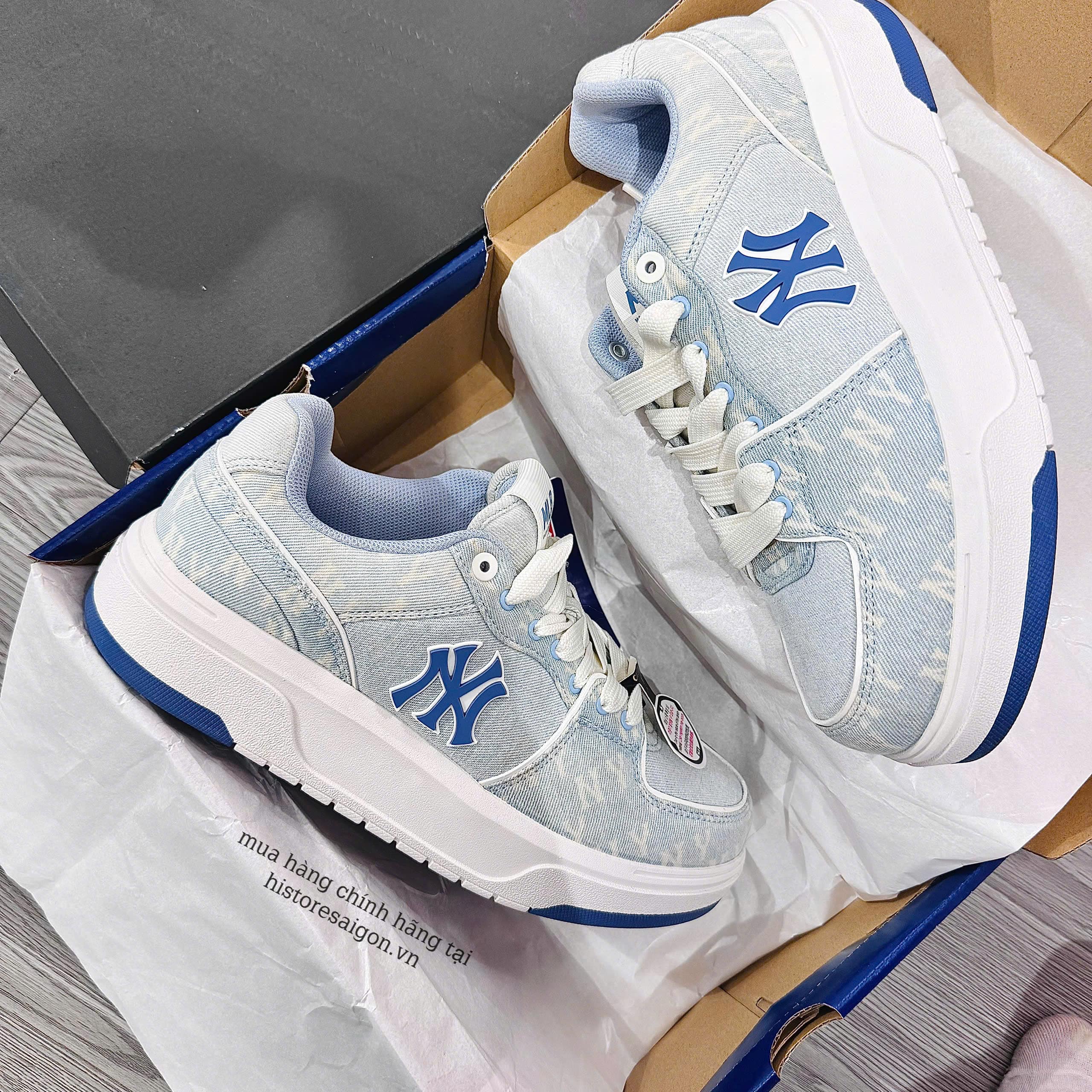 1202 - Giày MLB Korea Chunky Liner Denim Classic Mono New York Yankees Skyblue - Code 3ASXCDC4N-50SBS [HÀNG CHÍNH HÃNG]