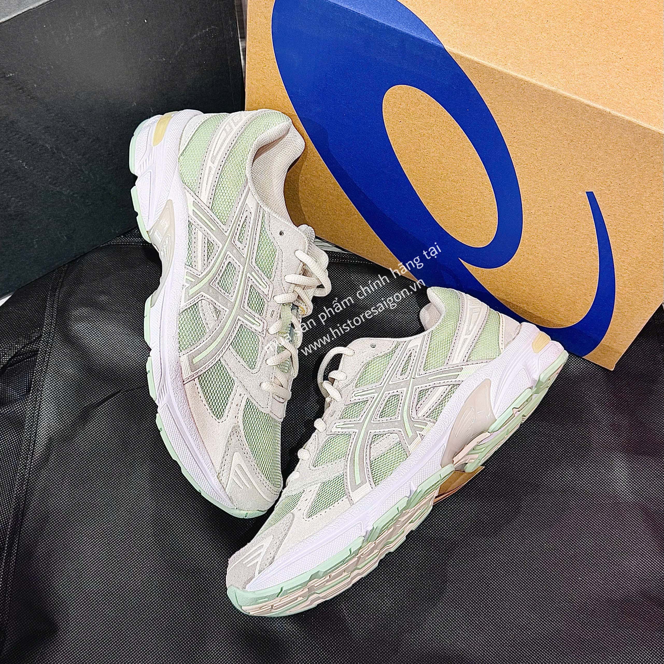 119 - Giày chạy bộ Asics Gel 1130 - "xám-trắng-xanh lá" - Code 1202A163 302 [HÀNG CHÍNH HÃNG]