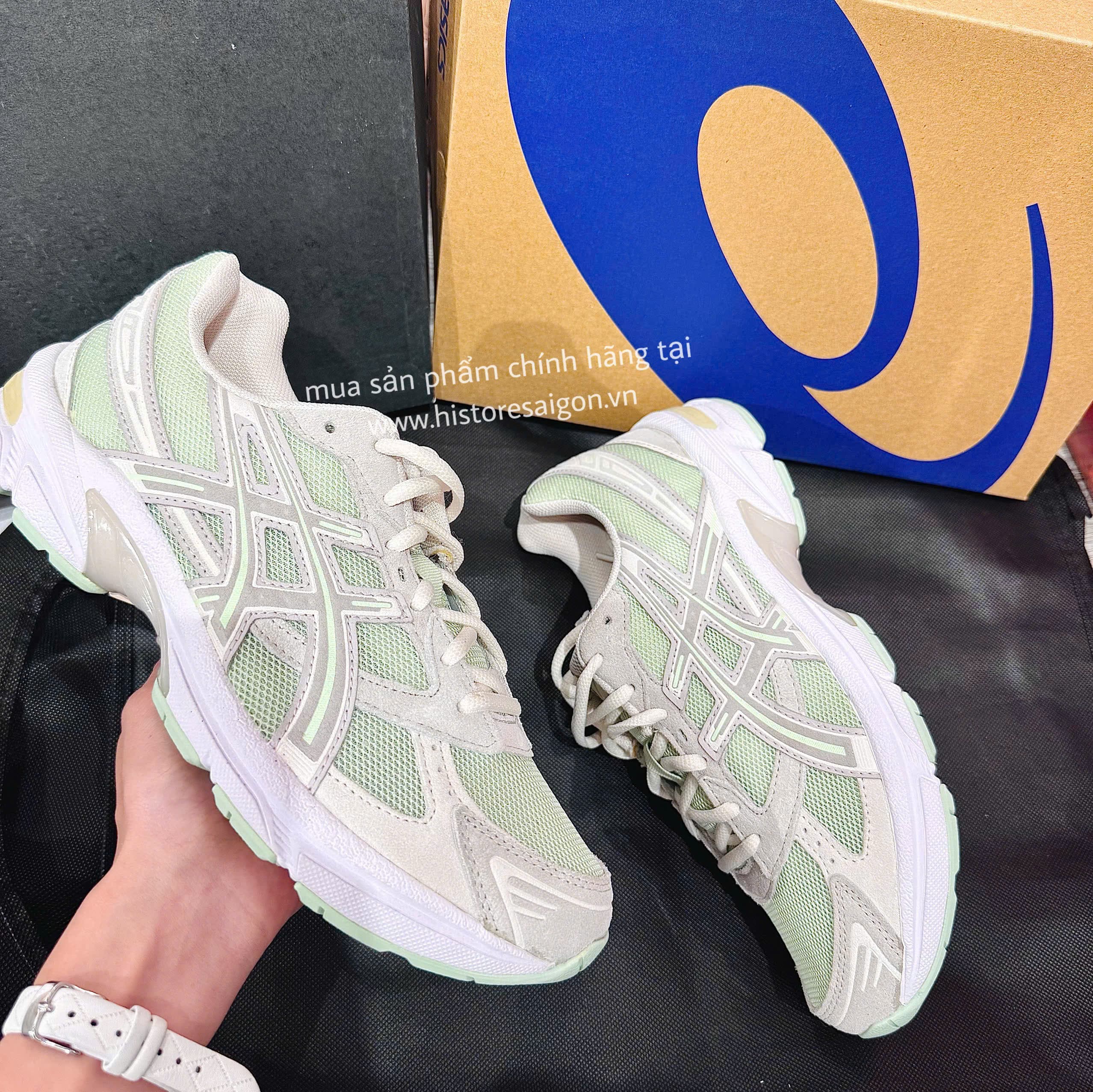 119 - Giày chạy bộ Asics Gel 1130 - "xám-trắng-xanh lá" - Code 1202A163 302 [HÀNG CHÍNH HÃNG]