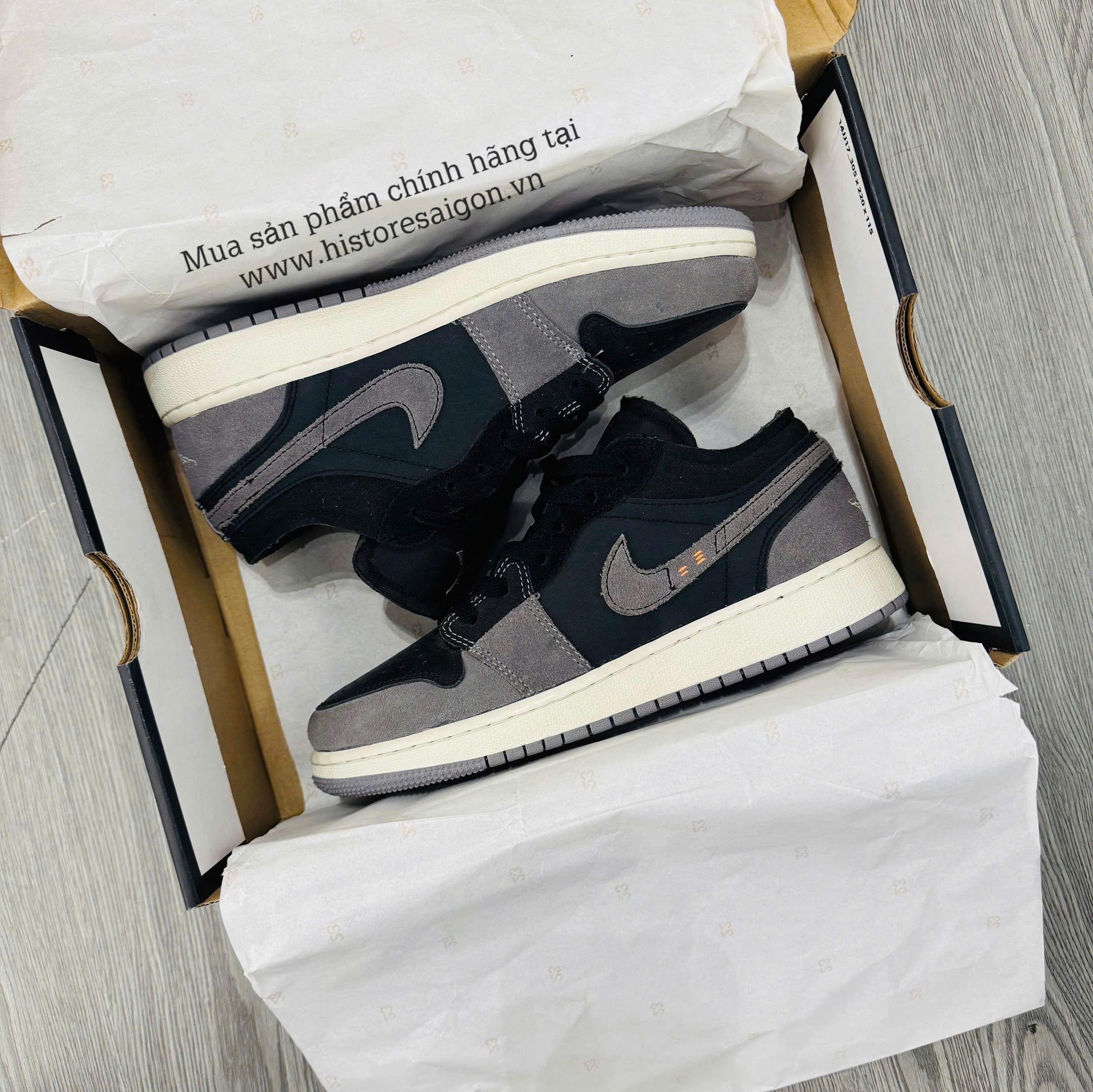 108 - Giày Jordan 1 Low SE Craft Inside Out Black - DN1635 001 DV0478 00 [HÀNG CHÍNH HÃNG]