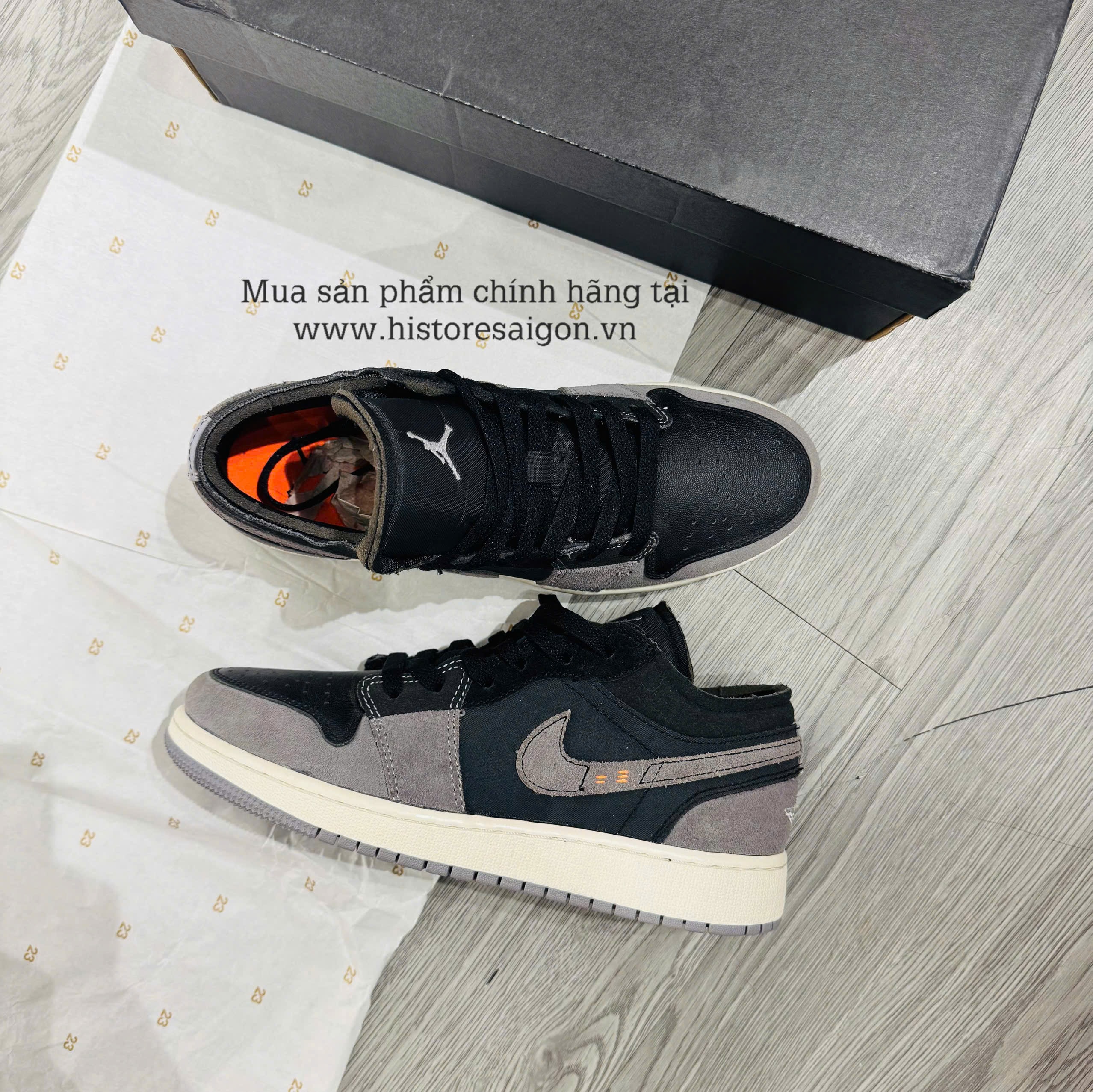 108 - Giày Jordan 1 Low SE Craft Inside Out Black - DN1635 001 DV0478 00 [HÀNG CHÍNH HÃNG]