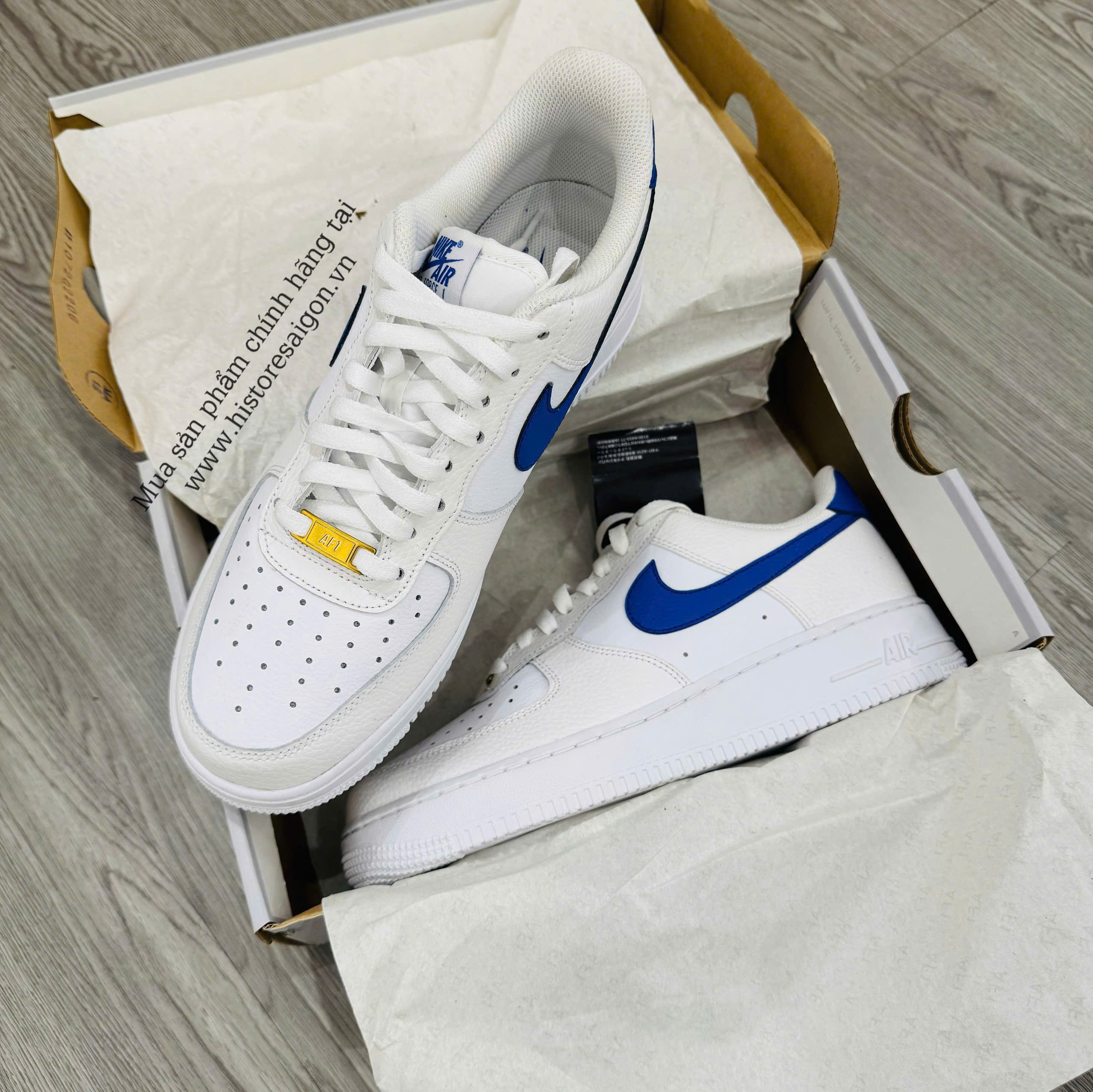467 -  Giày Nike Air Force 1 White Royal Blue DM2845 100  [HÀNG CHÍNH HÃNG]