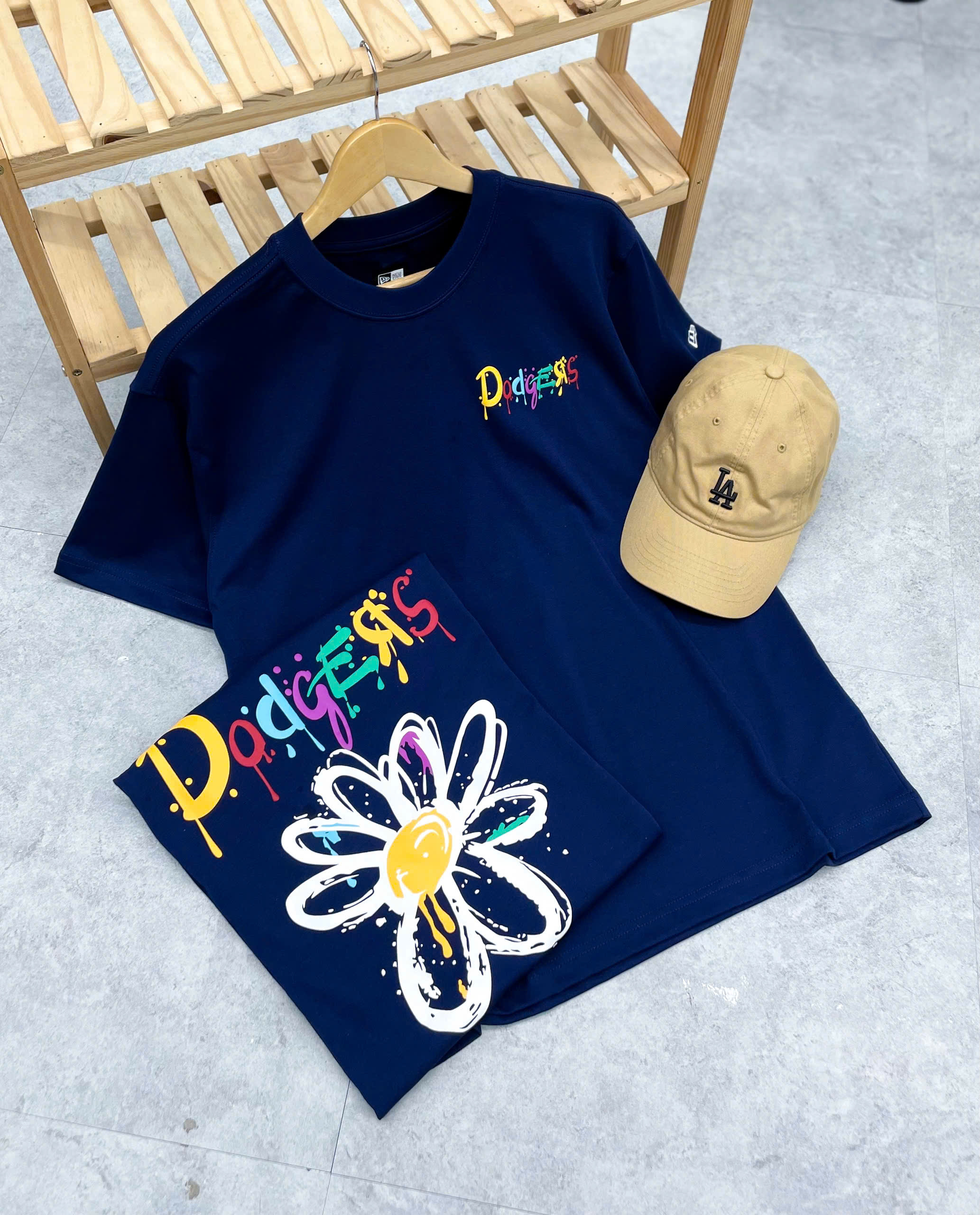1835 - Áo New Era Dodgers Daisy Xanh Navy [HÀNG CHÍNH HÃNG]