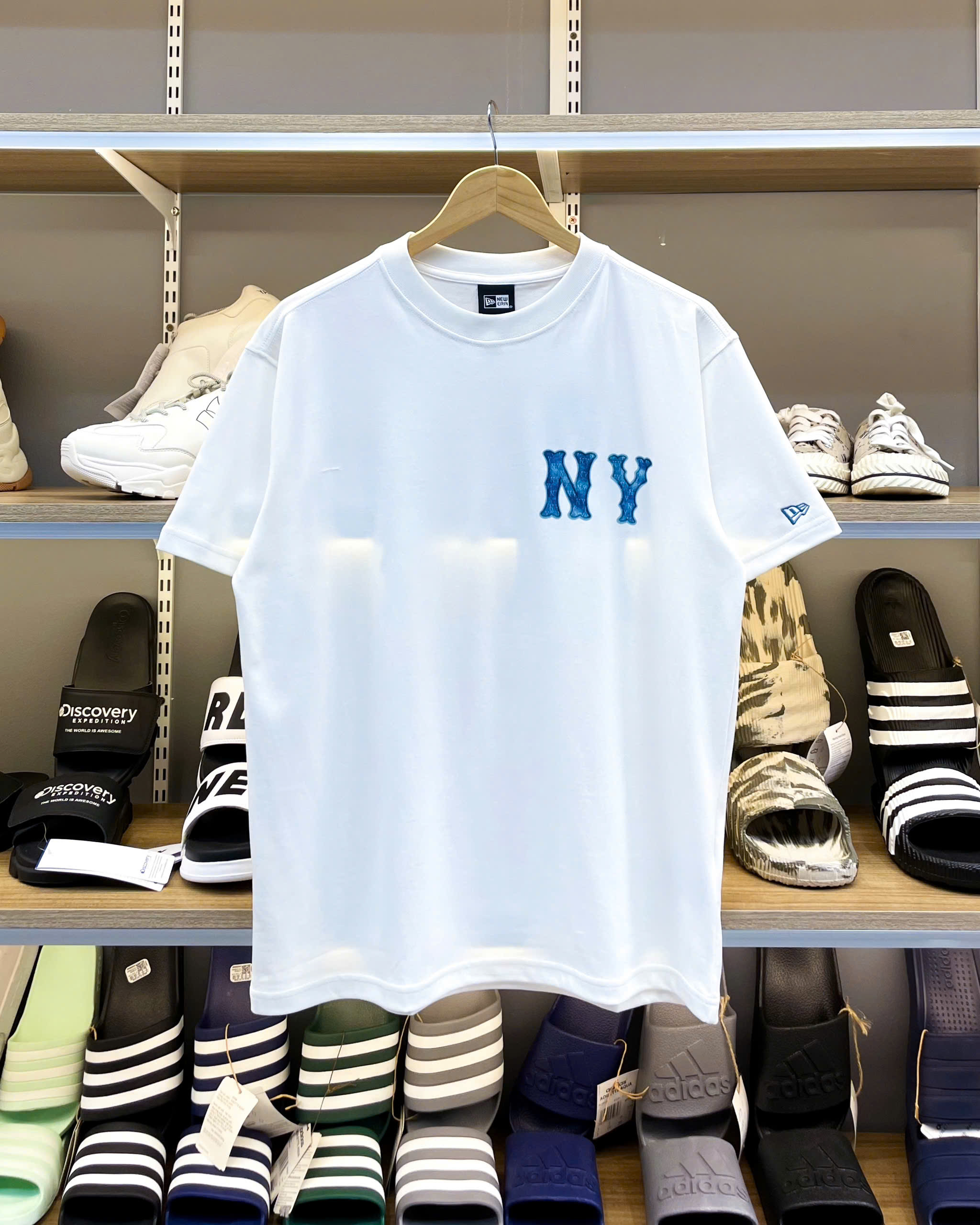 1840 - Áo New Era NY Denim Jeans Trắng [HÀNG CHÍNH HÃNG]