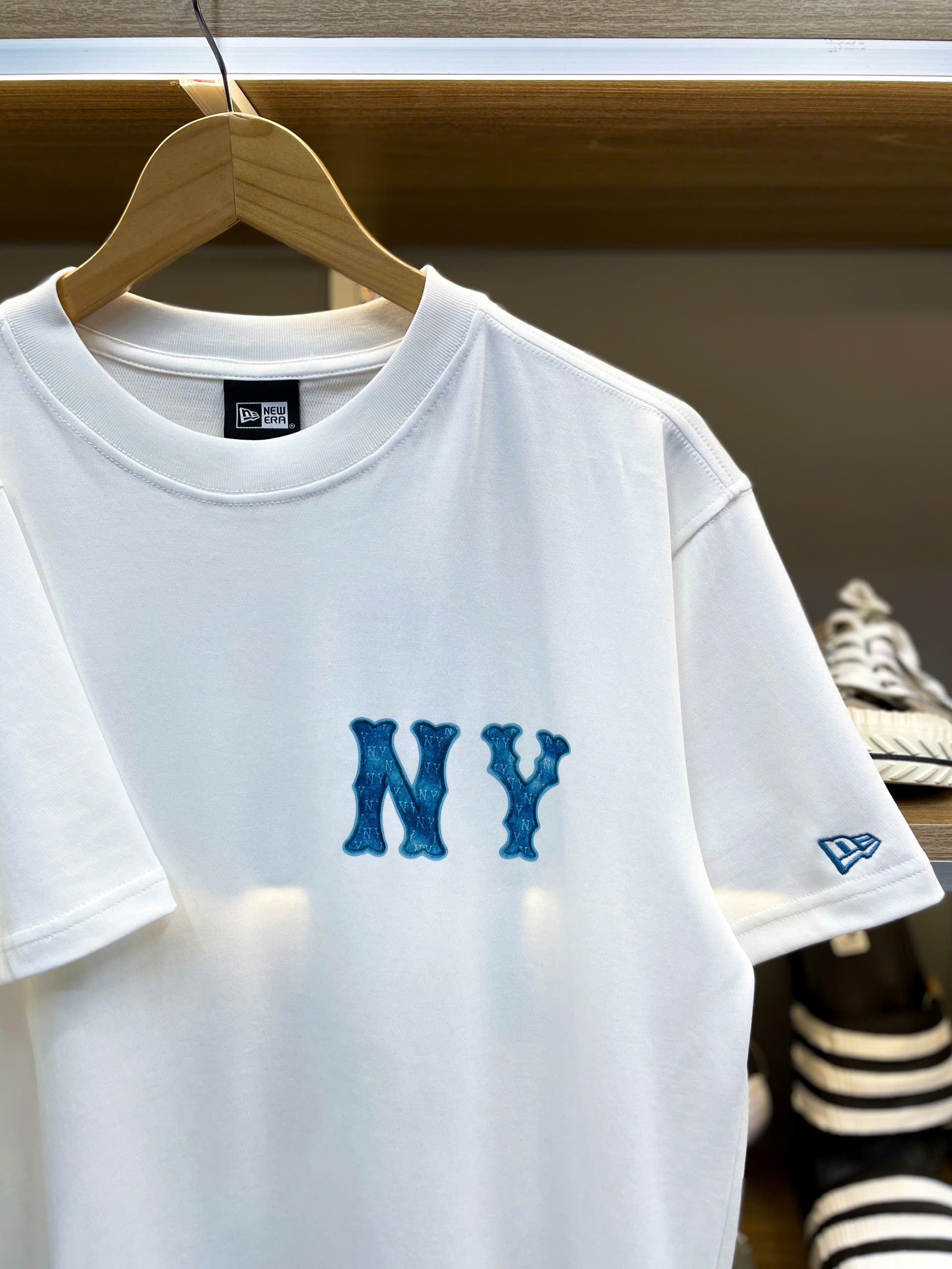 1840 - Áo New Era NY Denim Jeans Trắng [HÀNG CHÍNH HÃNG]