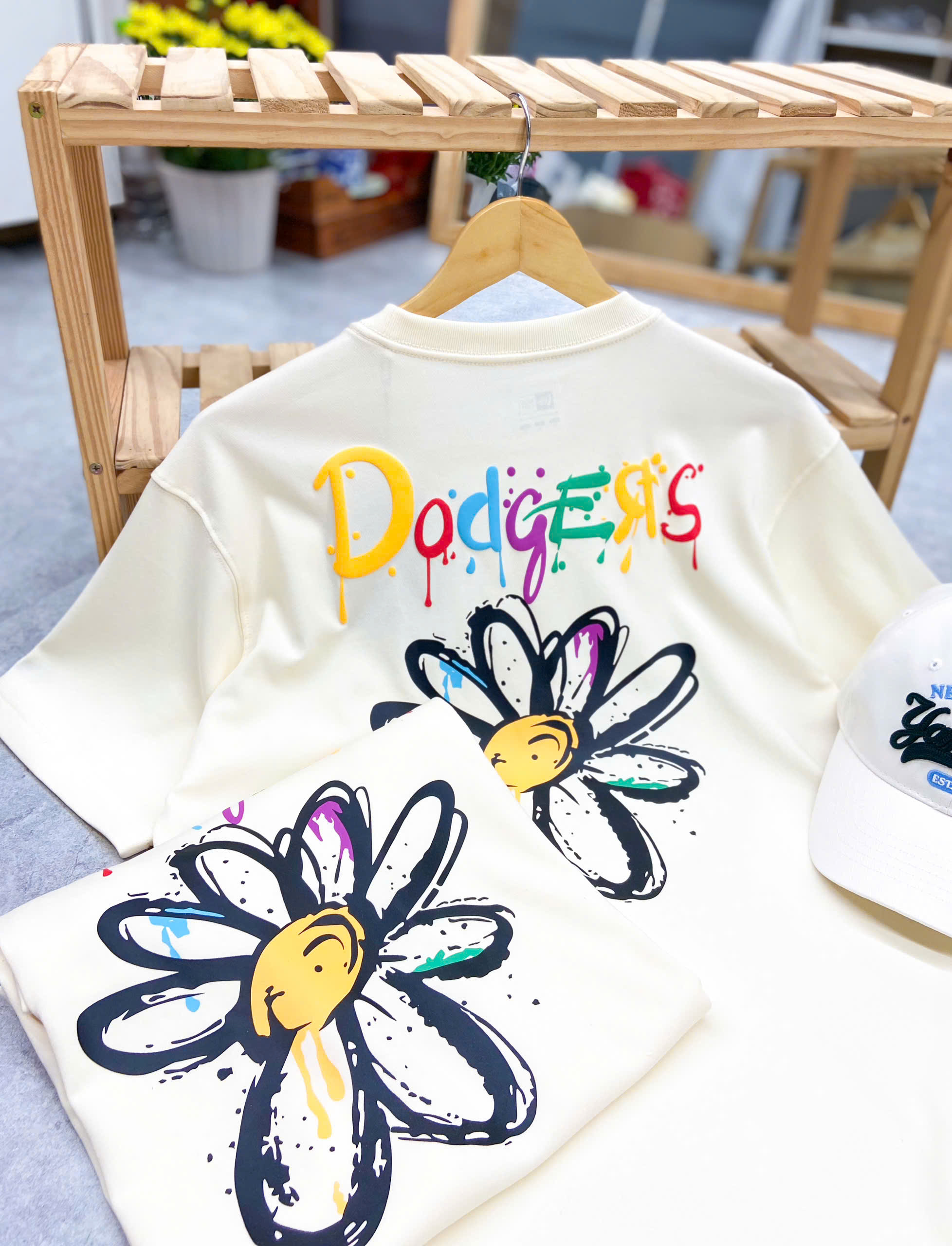1836 - Áo New Era Dodgers Daisy Trắng Kem [HÀNG CHÍNH HÃNG]