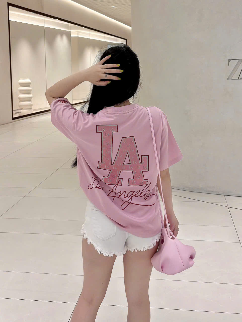 1928 - Áo New Era LA - Hồng Chữ LA Thêu [HÀNG CHÍNH HÃNG]