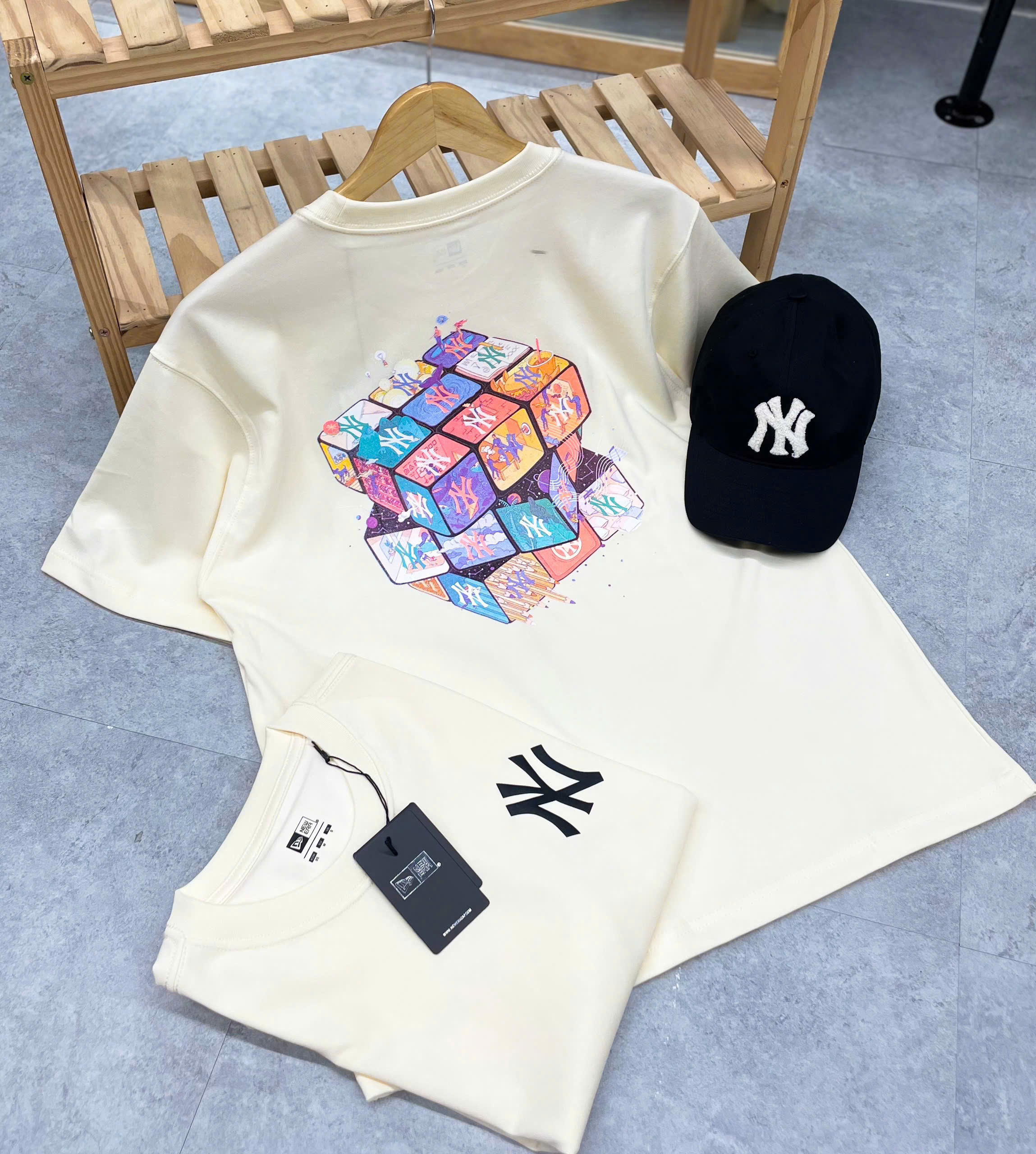 1880 - Áo New Era NY Rubik Trắng [HÀNG CHÍNH HÃNG]