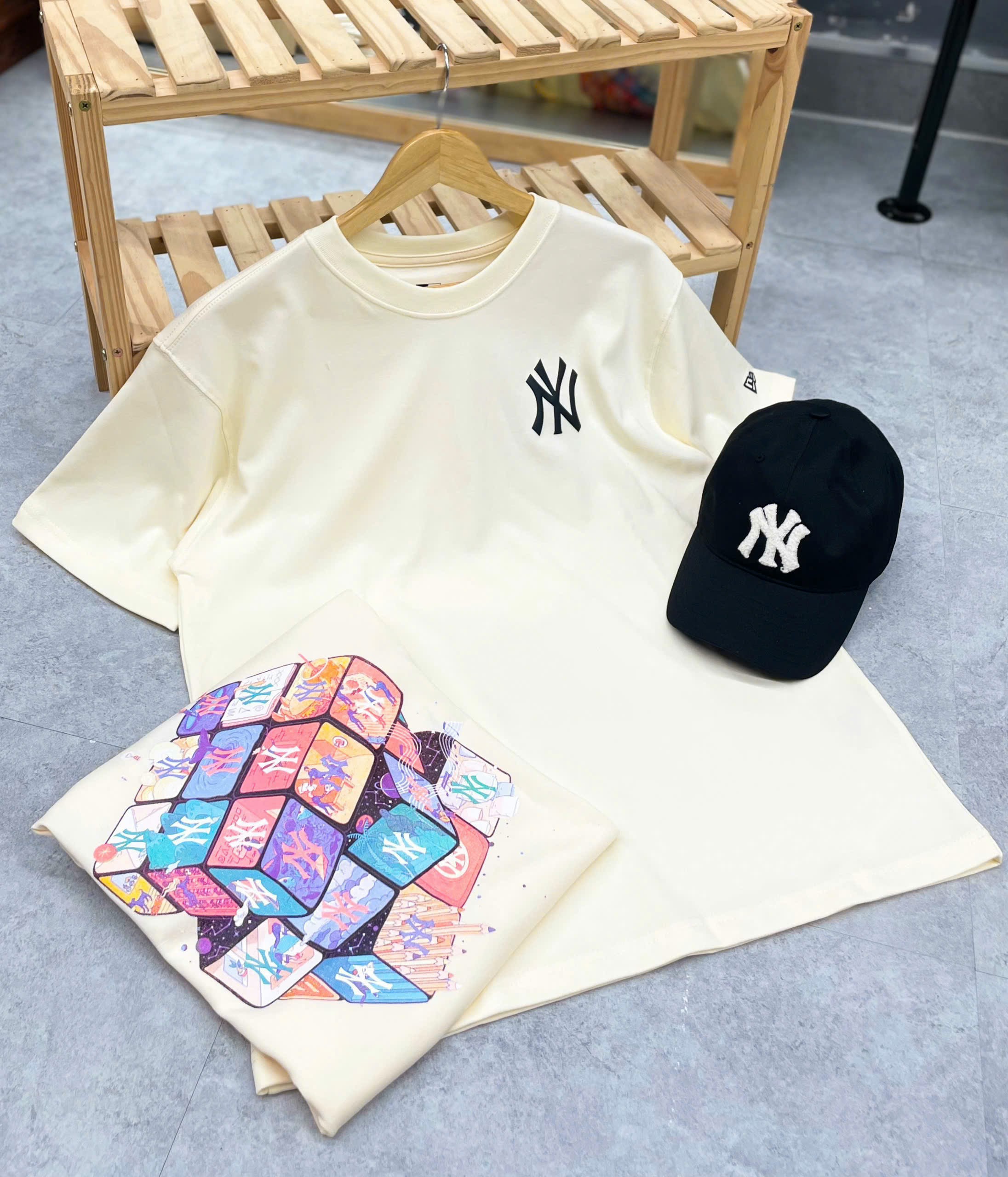 1880 - Áo New Era NY Rubik Trắng [HÀNG CHÍNH HÃNG]