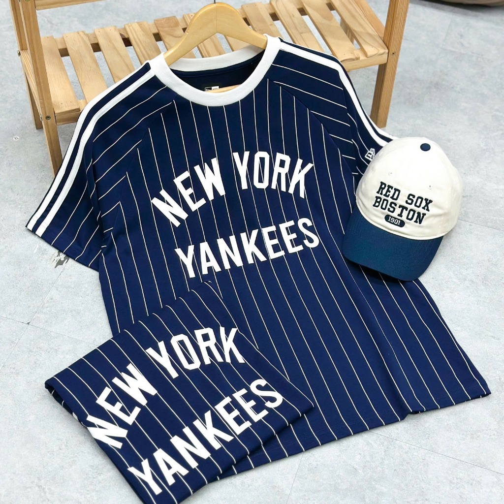 1886 - Áo New Era NY New York Yankees Xanh Biển Sọc Trắng [HÀNG CHÍNH HÃNG]