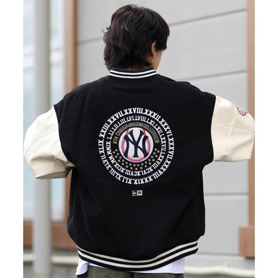 1918 - Áo Bomber New Era NY Century Circle Đen [HÀNG CHÍNH HÃNG]