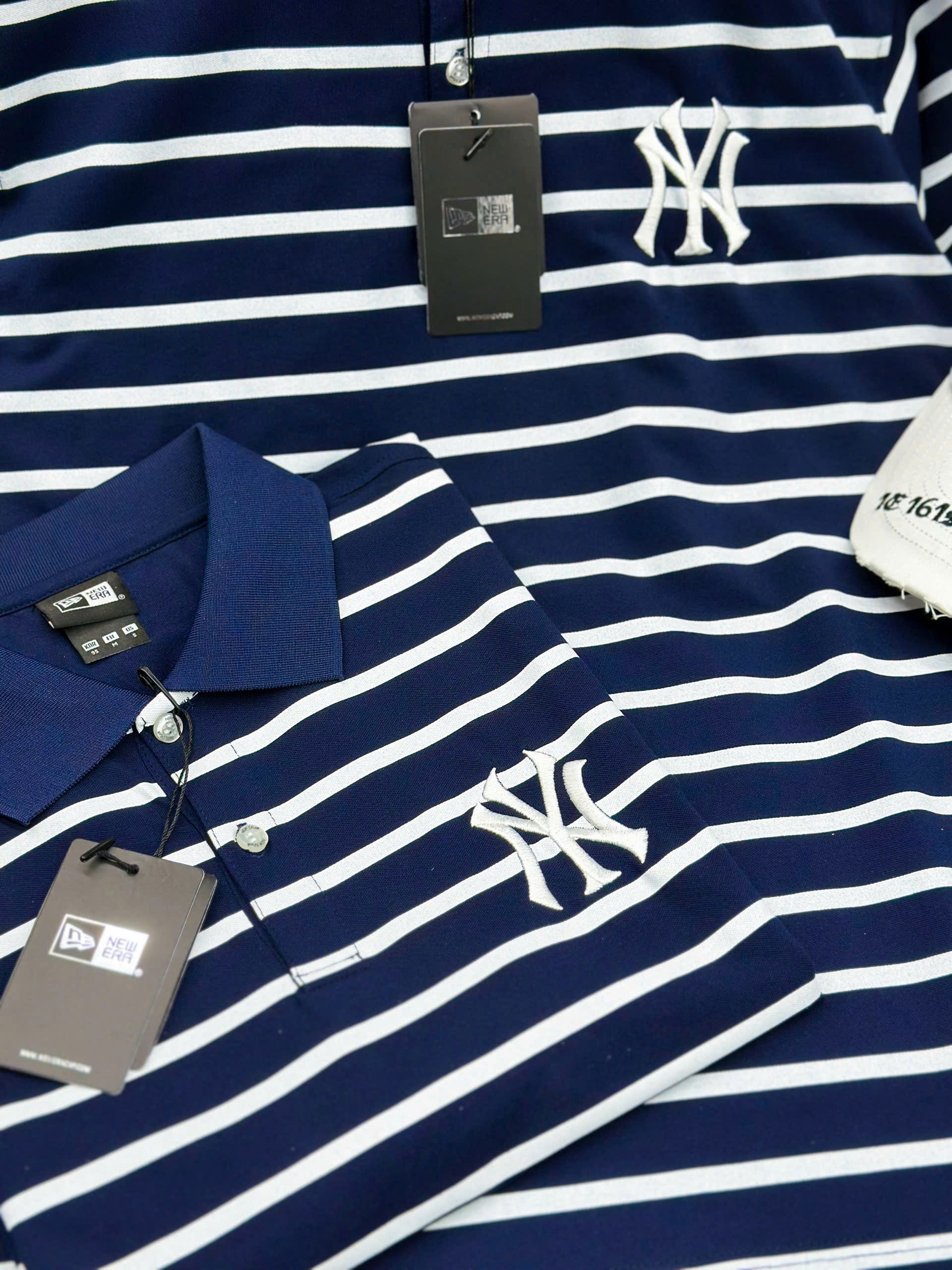 1930 - Áo Polo New Era NY New York - Xanh Navy - Sọc Trắng Ngang [HÀNG CHÍNH HÃNG]