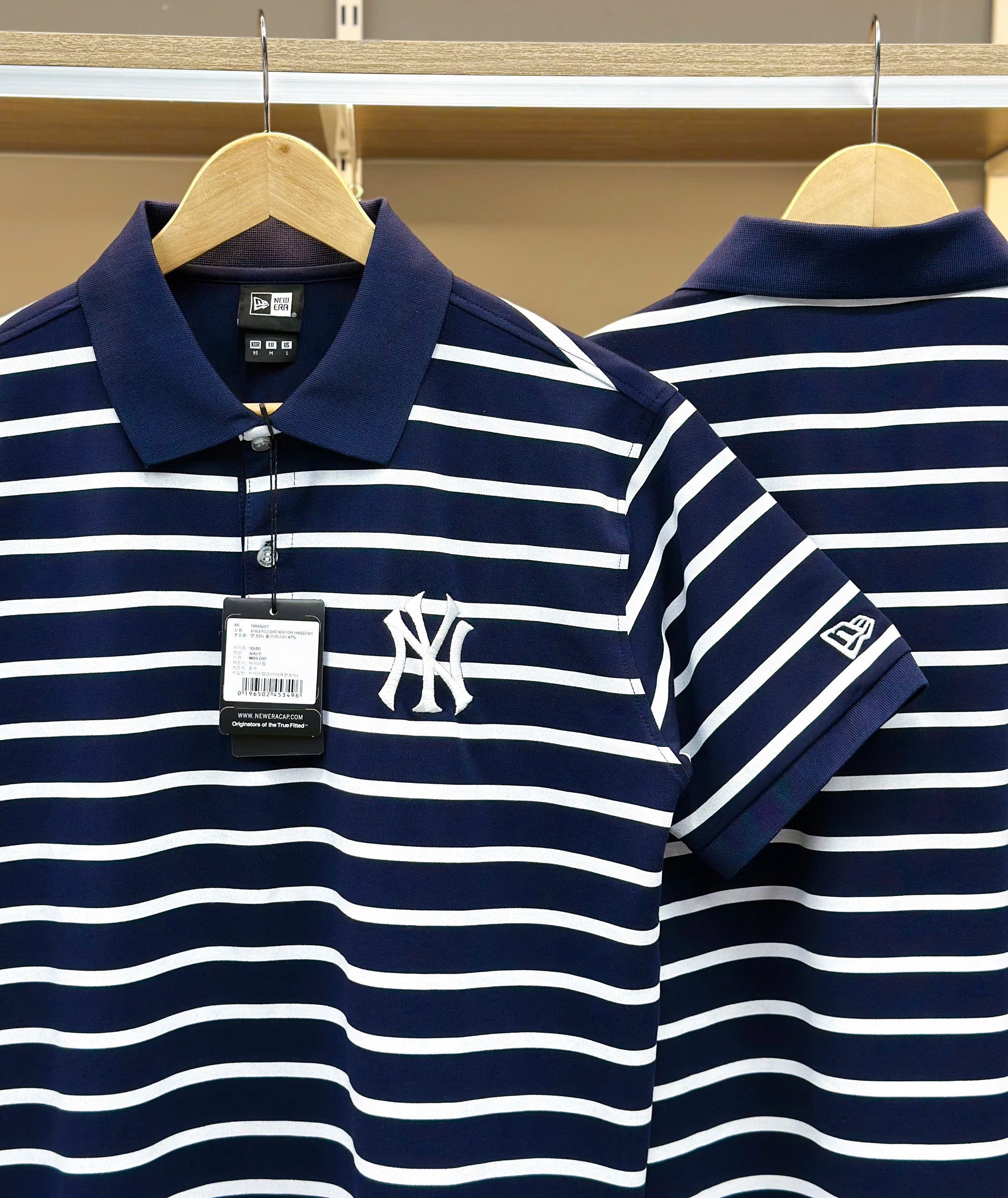 1930 - Áo Polo New Era NY New York - Xanh Navy - Sọc Trắng Ngang [HÀNG CHÍNH HÃNG]