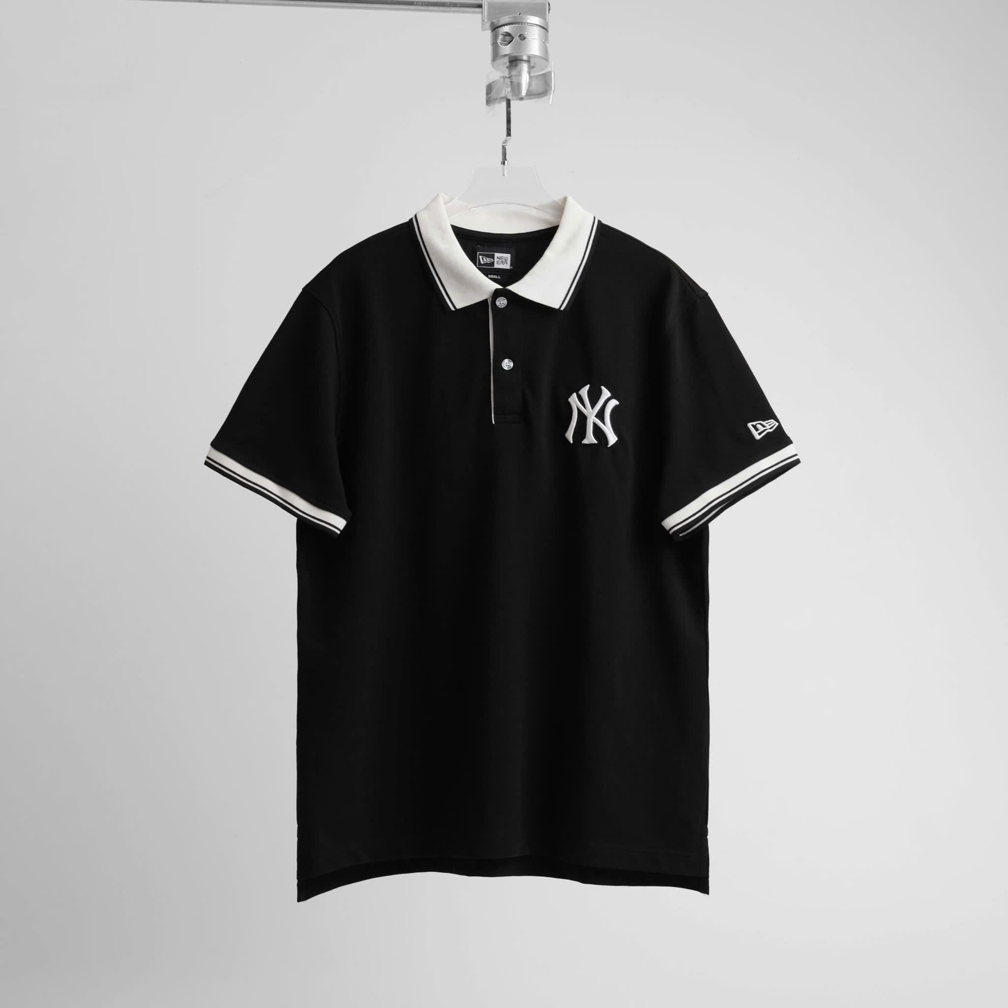 1960 - Áo Polo New Era NY - Đen NY Trắng Cổ Trắng  [HÀNG CHÍNH HÃNG]