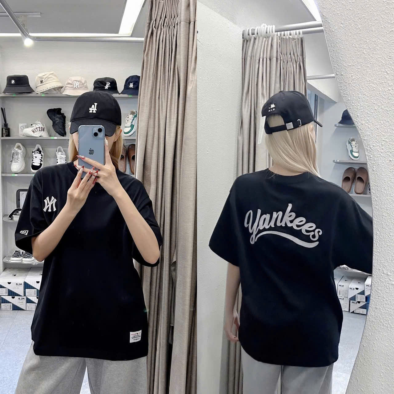 1957 - Áo New Era NY - Đen Yankee Thêu [HÀNG CHÍNH HÃNG]