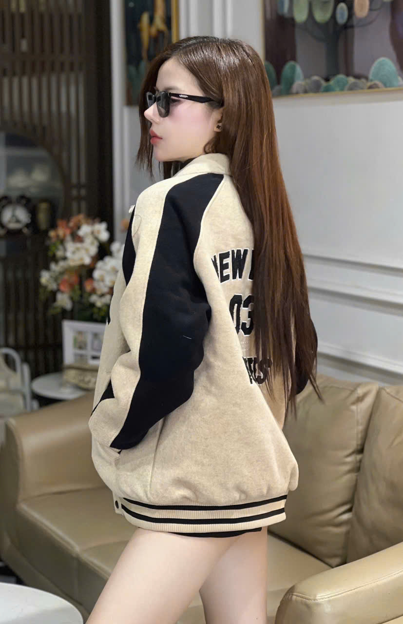 1969 - Áo Bomber New Era Nỉ New York Yankee - Tay Nâu Đen NY [HÀNG CHÍNH HÃNG]