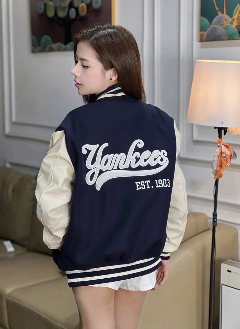 1970 - Áo Bomber New Era Vasity New York Yankee - Xanh Navy Tay Kem Yankee 1903 [HÀNG CHÍNH HÃNG]
