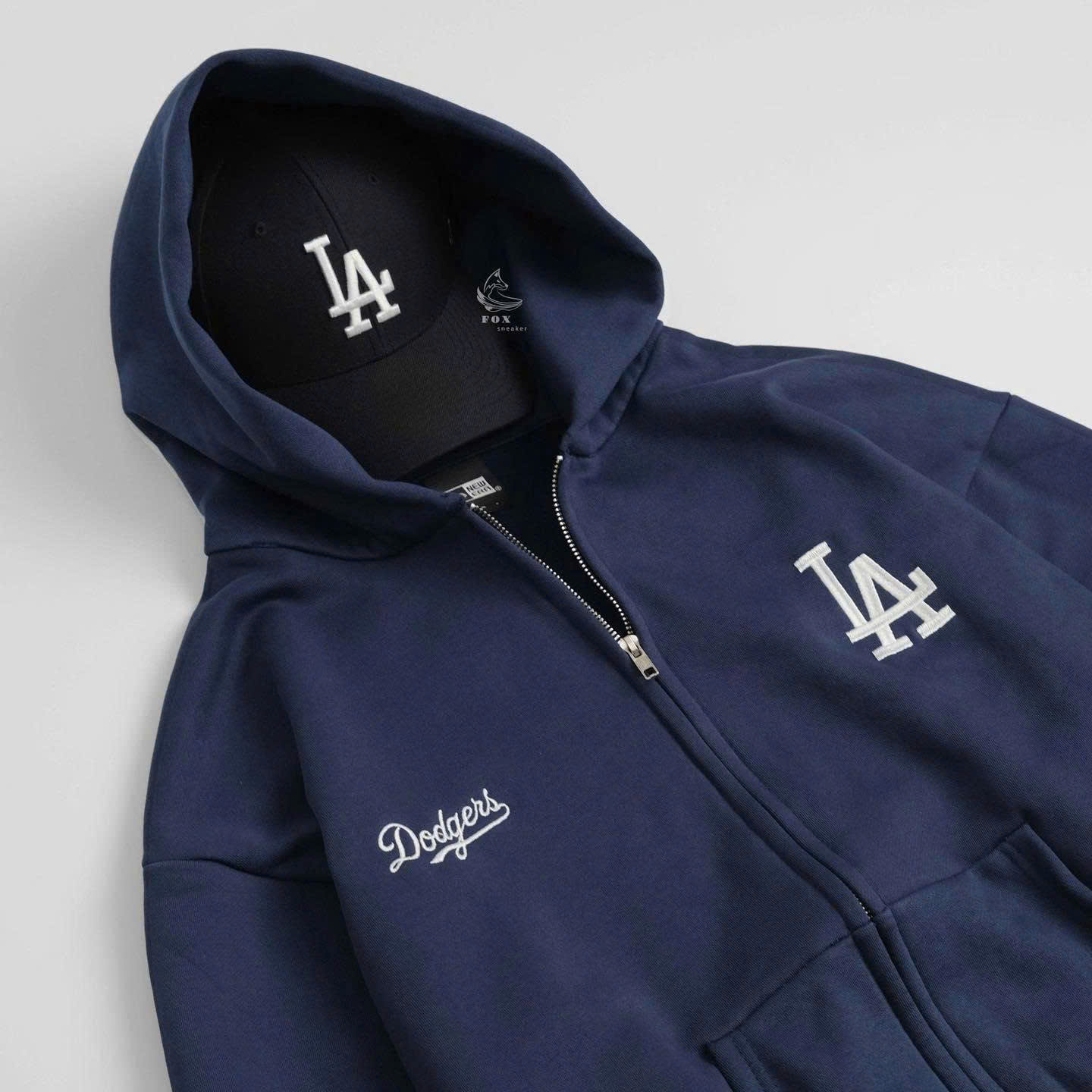 1972 - Áo Khoác New Era Hoodie Zip LA Dodgers Xanh Navy [HÀNG CHÍNH HÃNG]