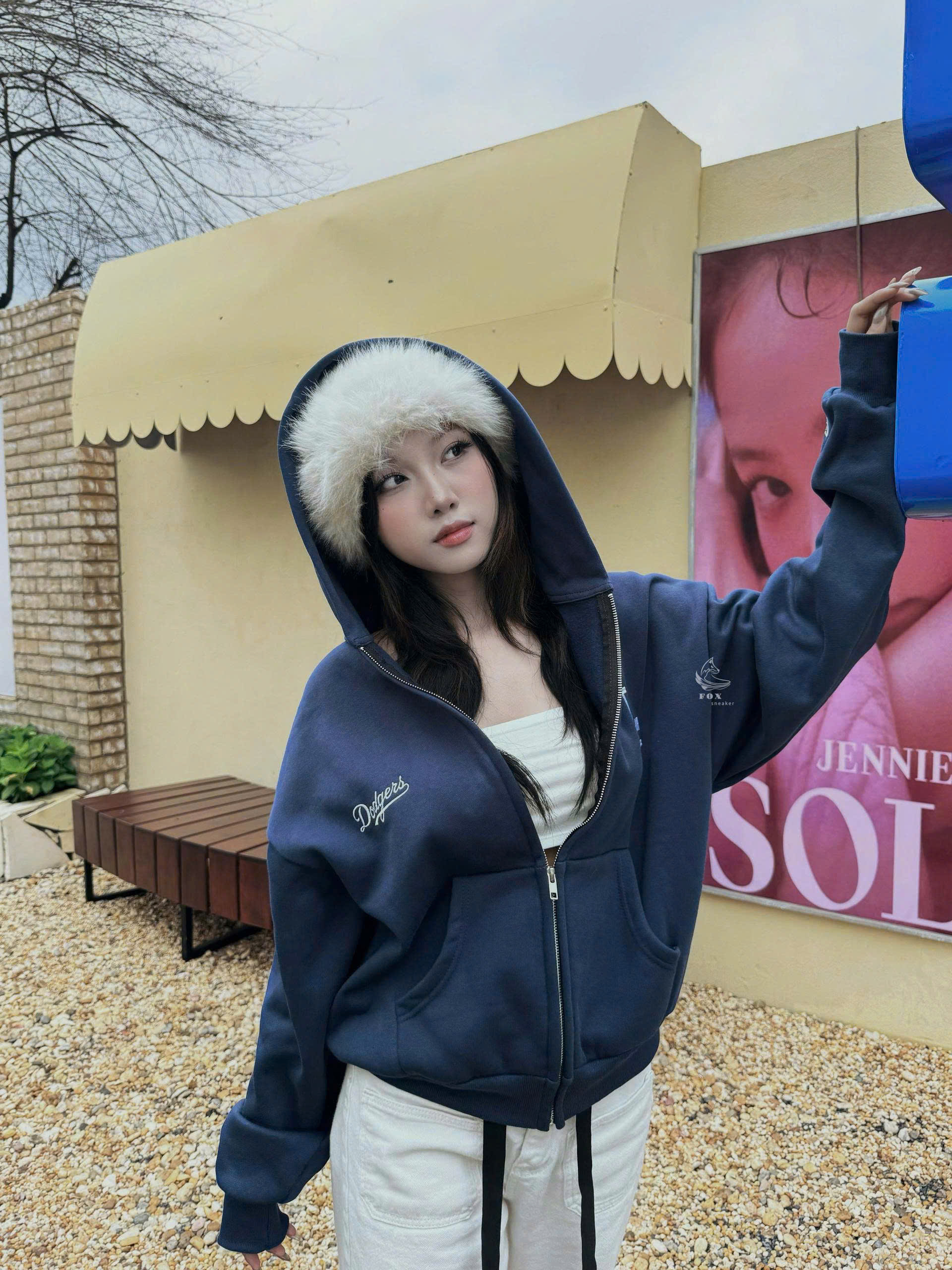 1972 - Áo Khoác New Era Hoodie Zip LA Dodgers Xanh Navy [HÀNG CHÍNH HÃNG]