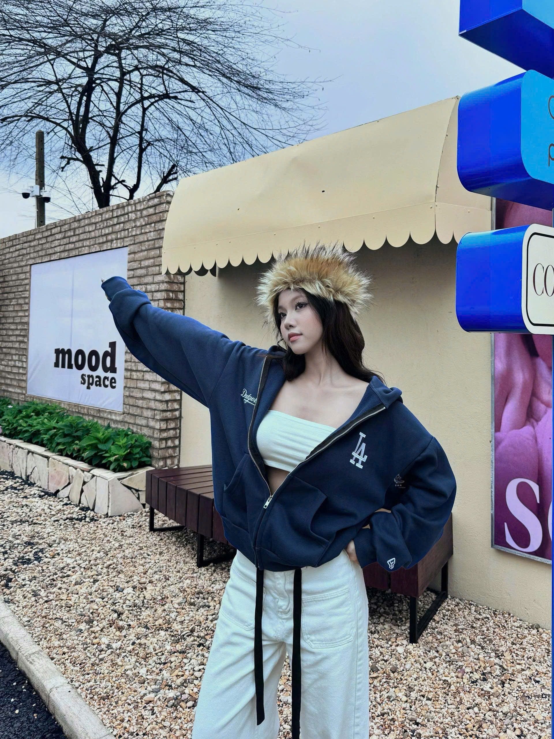 1972 - Áo Khoác New Era Hoodie Zip LA Dodgers Xanh Navy [HÀNG CHÍNH HÃNG]