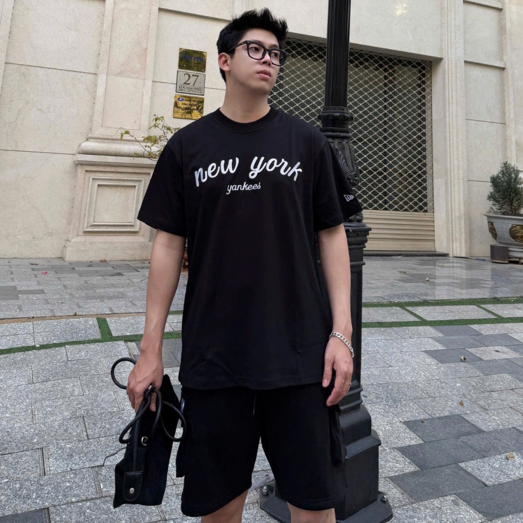 2145 - Áo New Era New York Yankee Thêu Đen [HÀNG CHÍNH HÃNG]