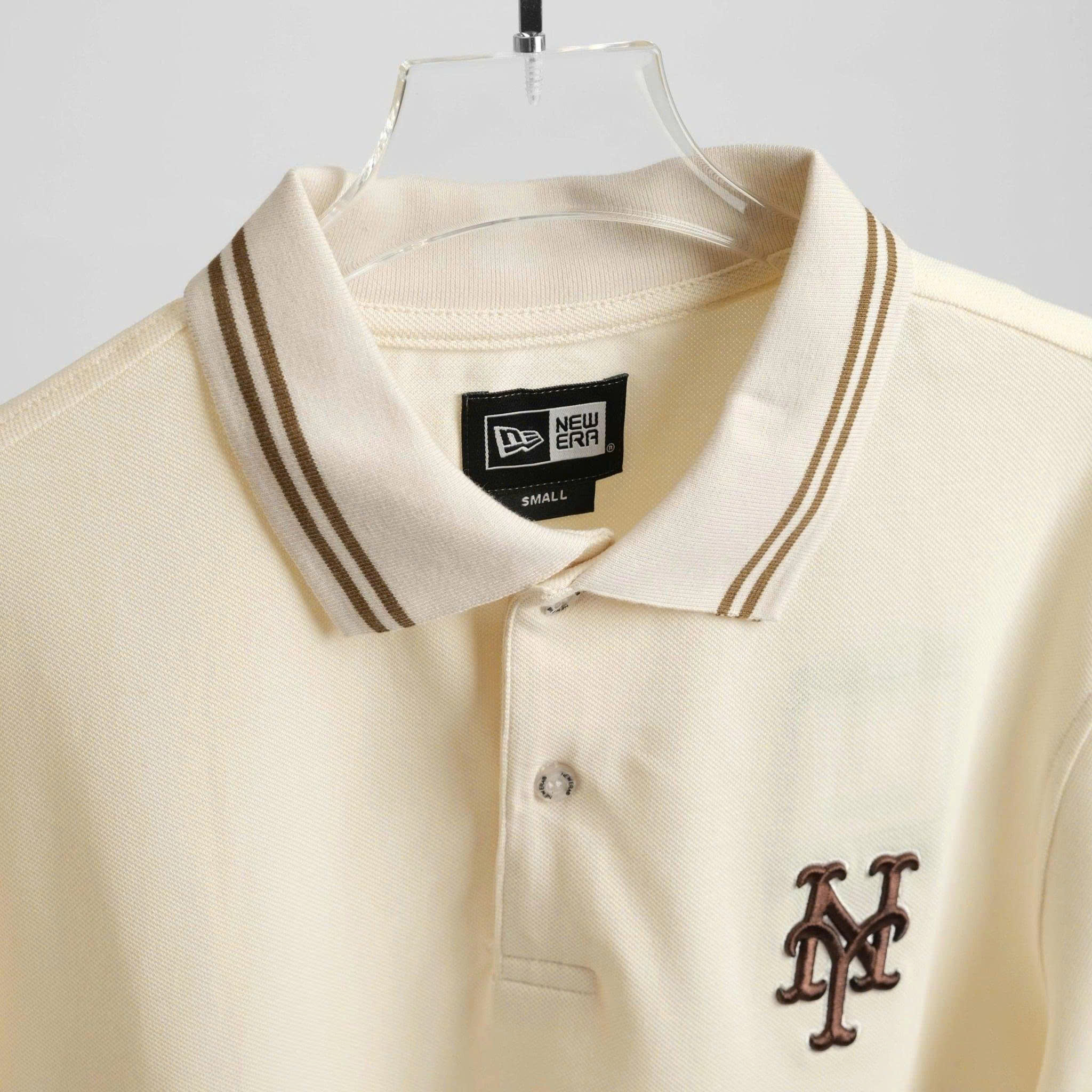 2604 - Áo Polo New Era NY 59FIFTY MLB Doughnut Beige Viền Nâu [HÀNG CHÍNH HÃNG]