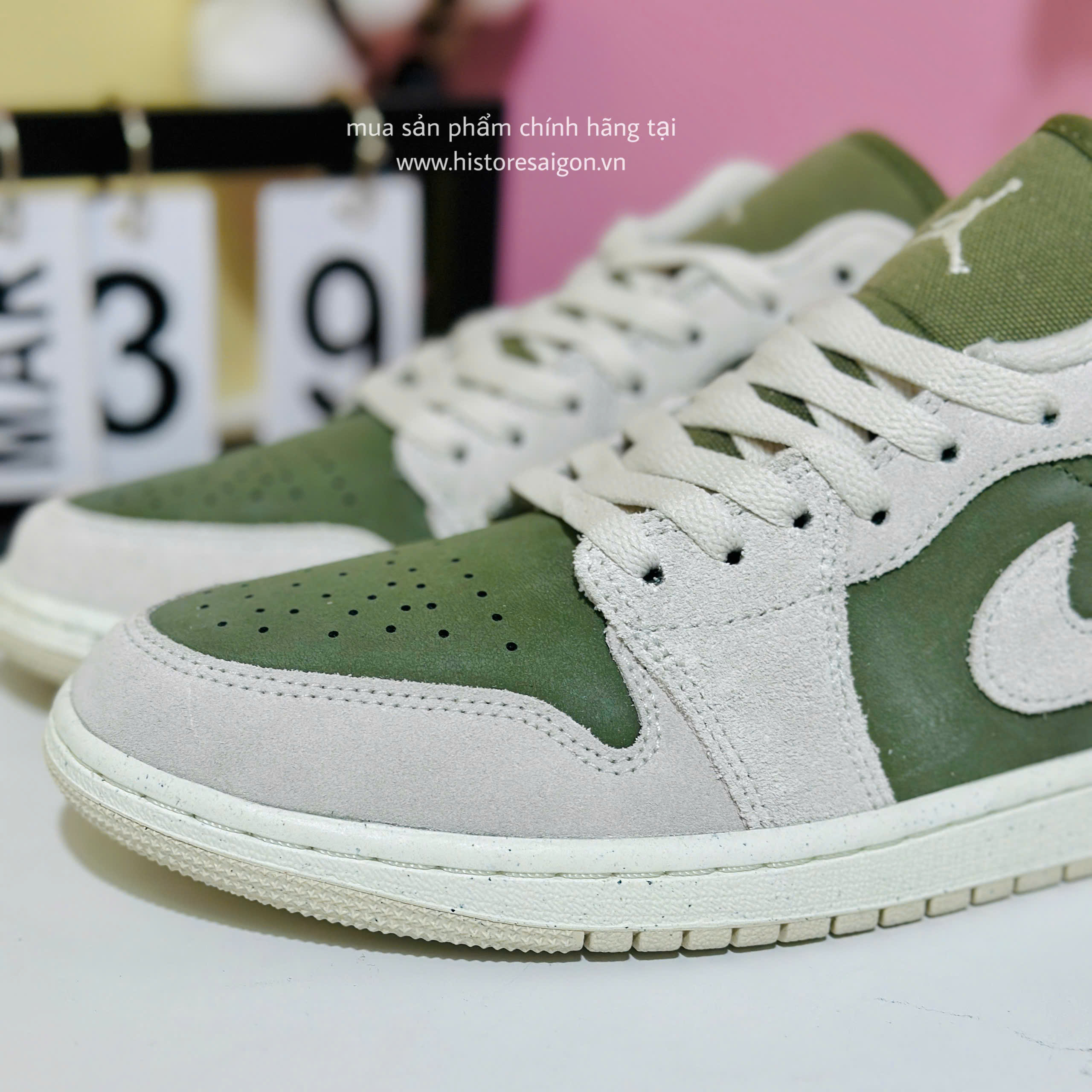 1999 - Giày Nike Air Jordan 1 Low SE Medium Olive Sail HV4089-201 [HÀNG CHÍNH HÃNG]
