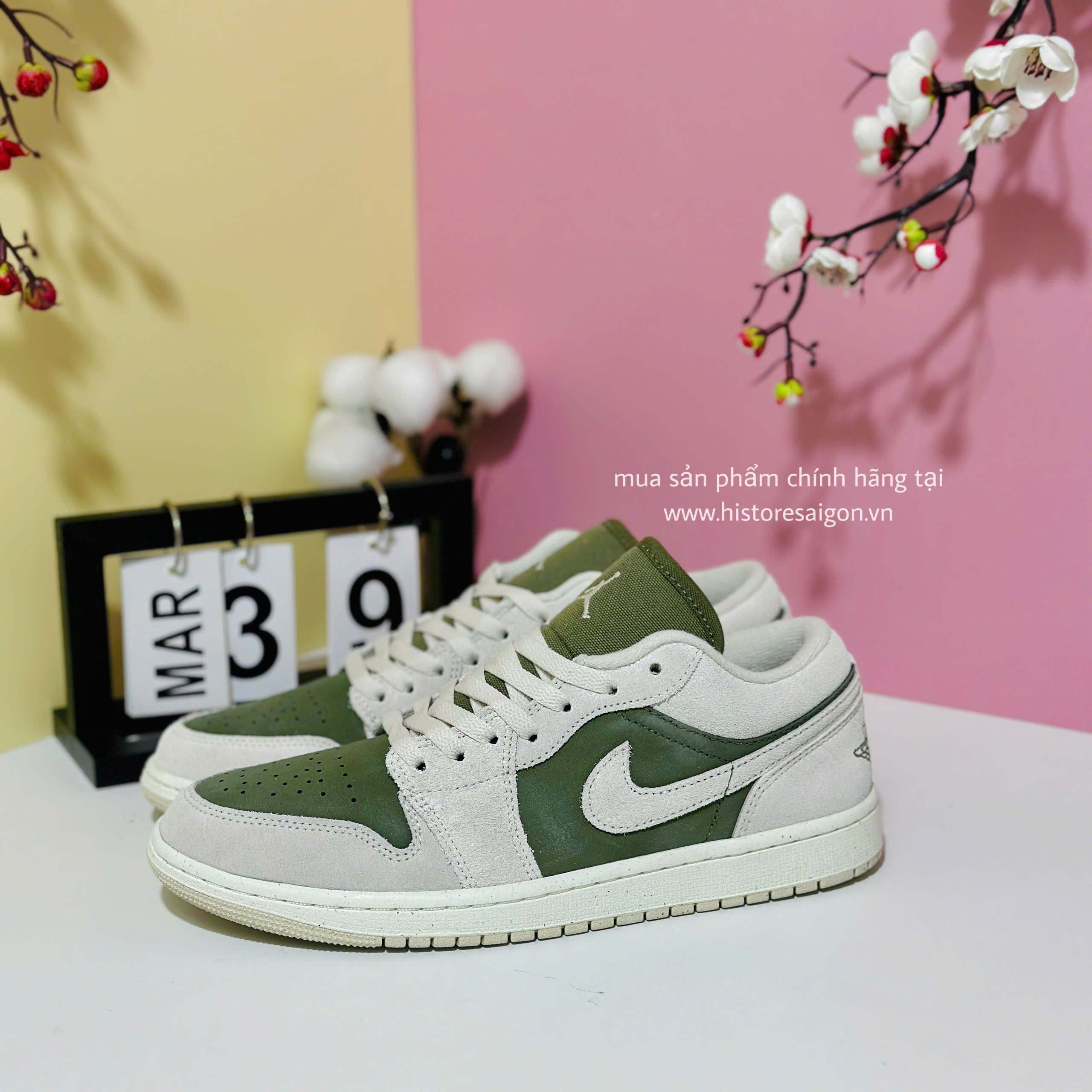 1999 - Giày Nike Air Jordan 1 Low SE Medium Olive Sail HV4089-201 [HÀNG CHÍNH HÃNG]