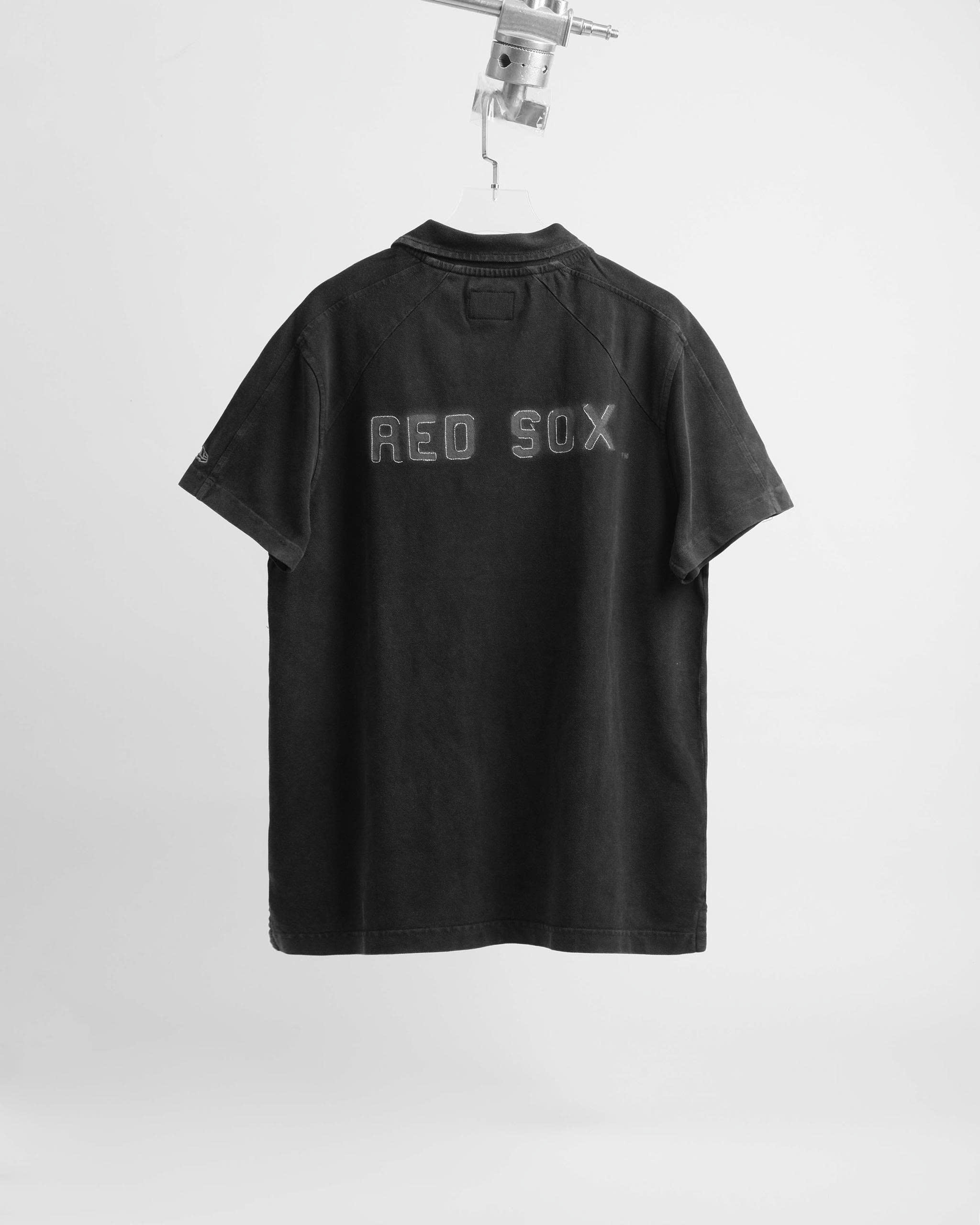 2599 - Áo Polo New Era RedSox Wash - Đen chữ Xám [HÀNG CHÍNH HÃNG]