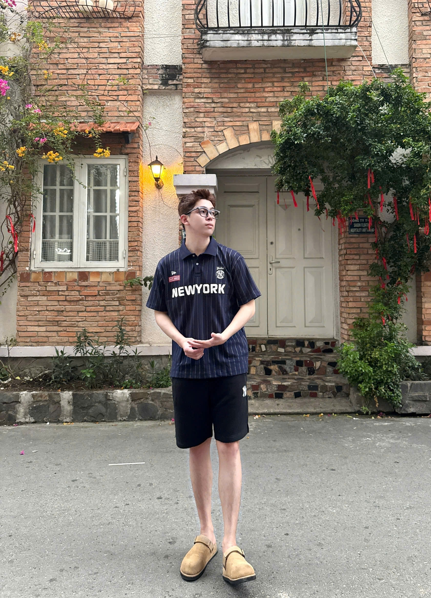 2736 - Áo Polo New Era New York Xanh Navy Sọc [HÀNG CHÍNH HÃNG]