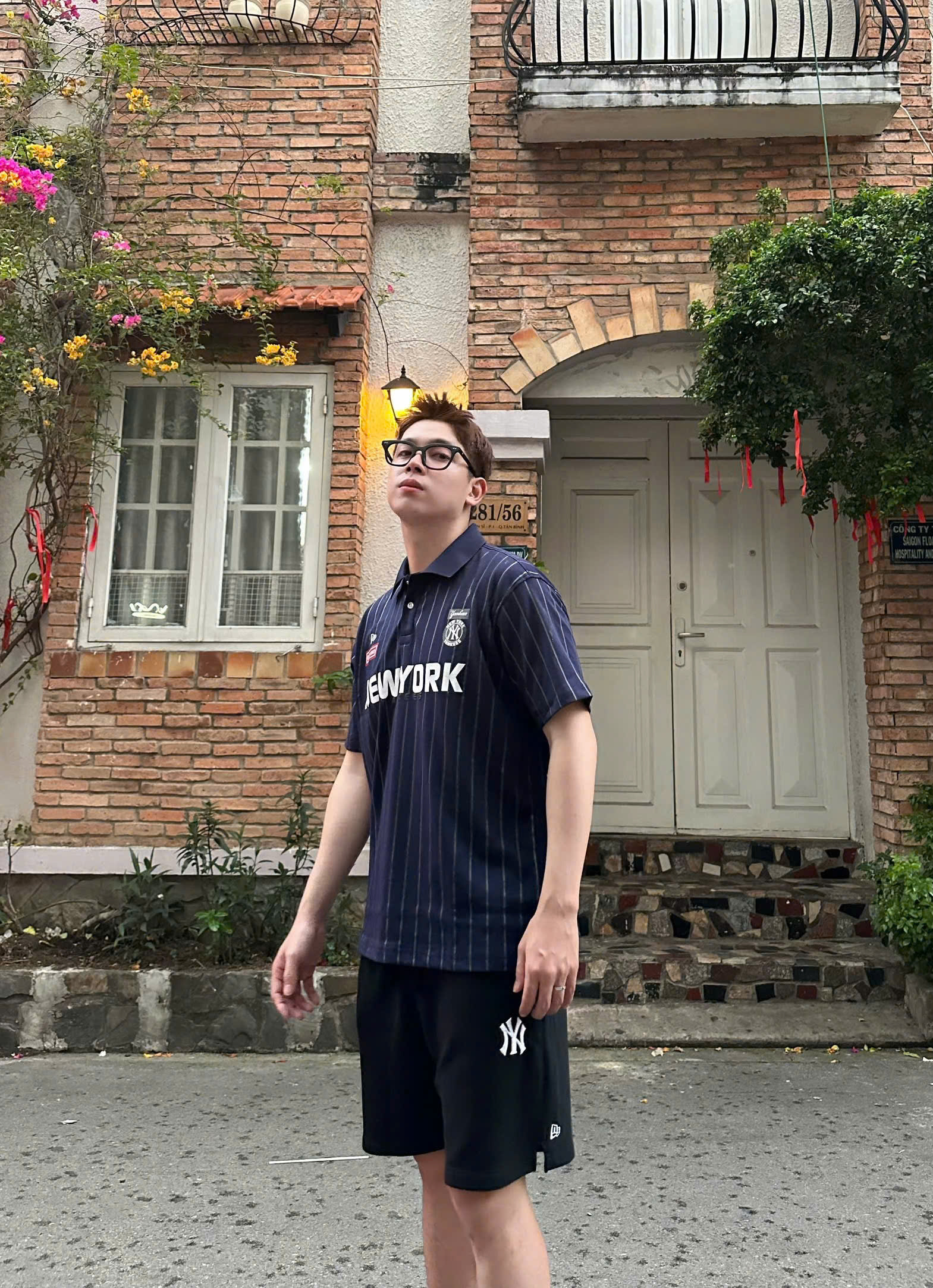 2736 - Áo Polo New Era New York Xanh Navy Sọc [HÀNG CHÍNH HÃNG]