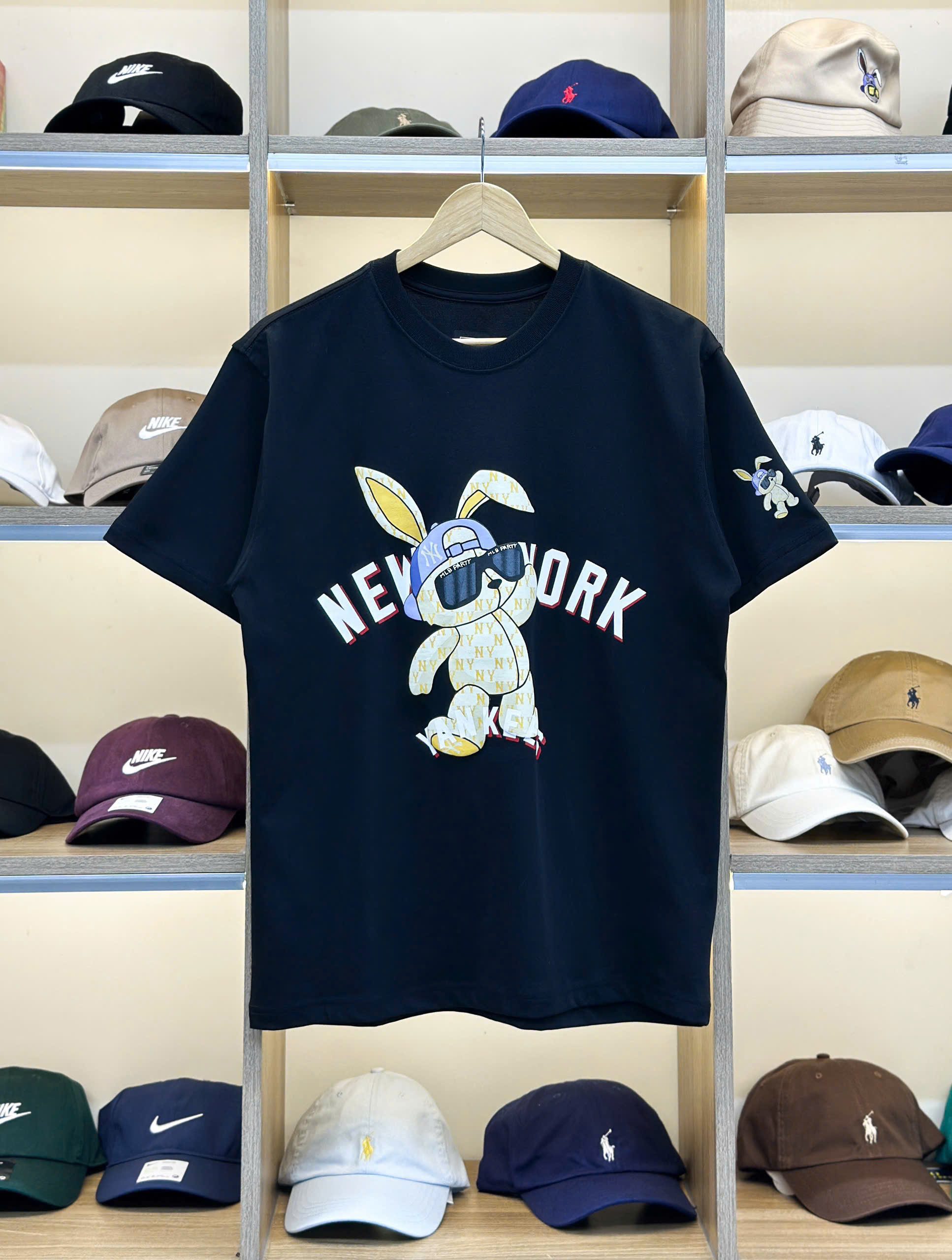 2740 - Áo New Era NY New York Thỏ Mono Đen [HÀNG CHÍNH HÃNG]