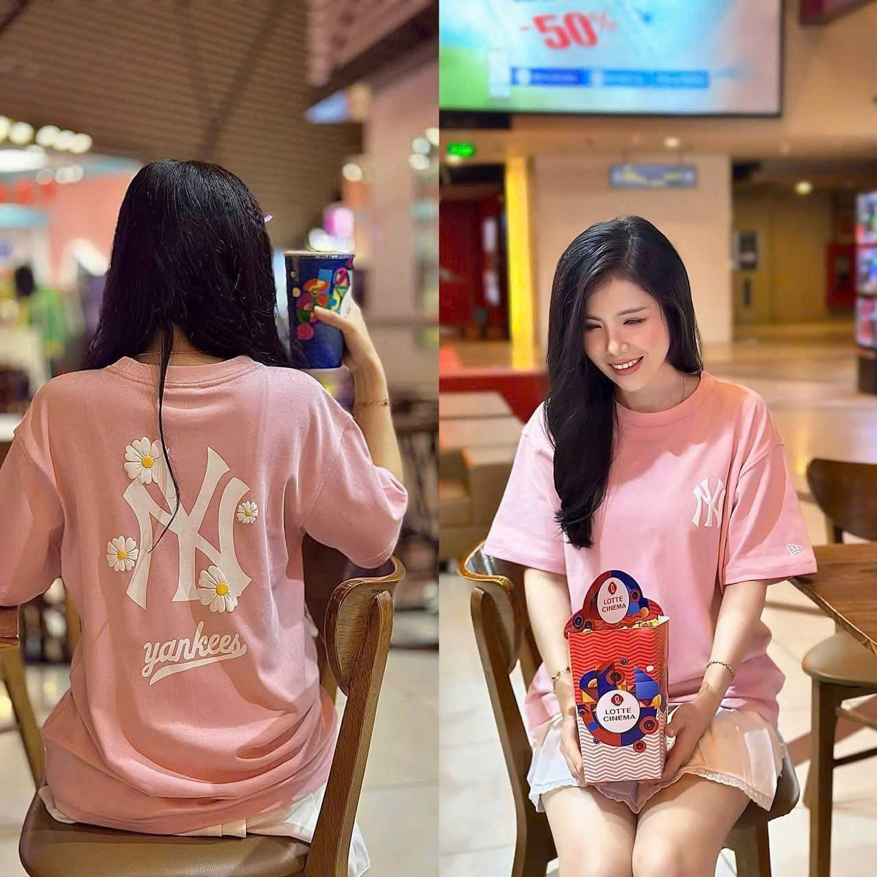 2757 - Áo New Era NY Hoa Cúc Daisy Hồng [HÀNG CHÍNH HÃNG]