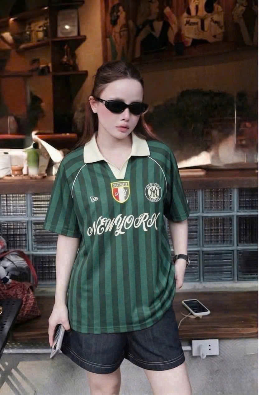 2762 - Áo Polo New Era New York Jersey Xanh Lá [HÀNG CHÍNH HÃNG]