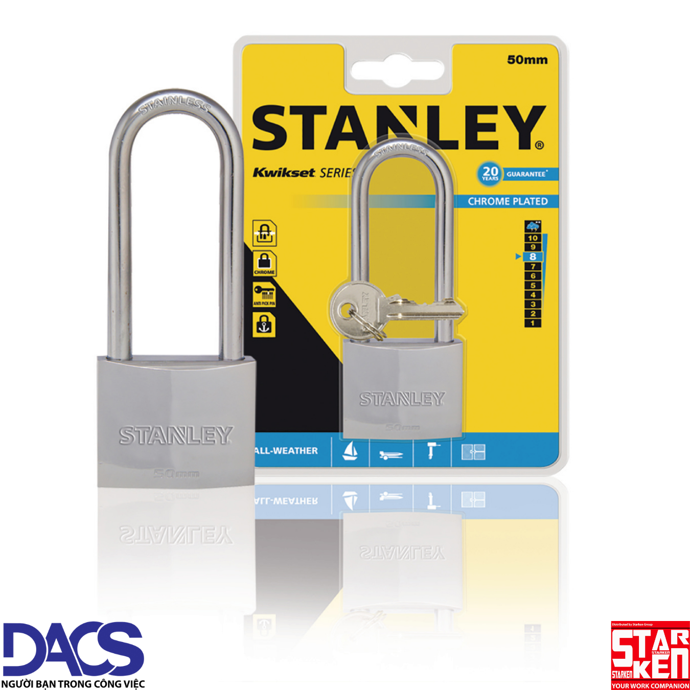 Ổ khóa càng dài Stanley S742-017 50mm Long Shackle