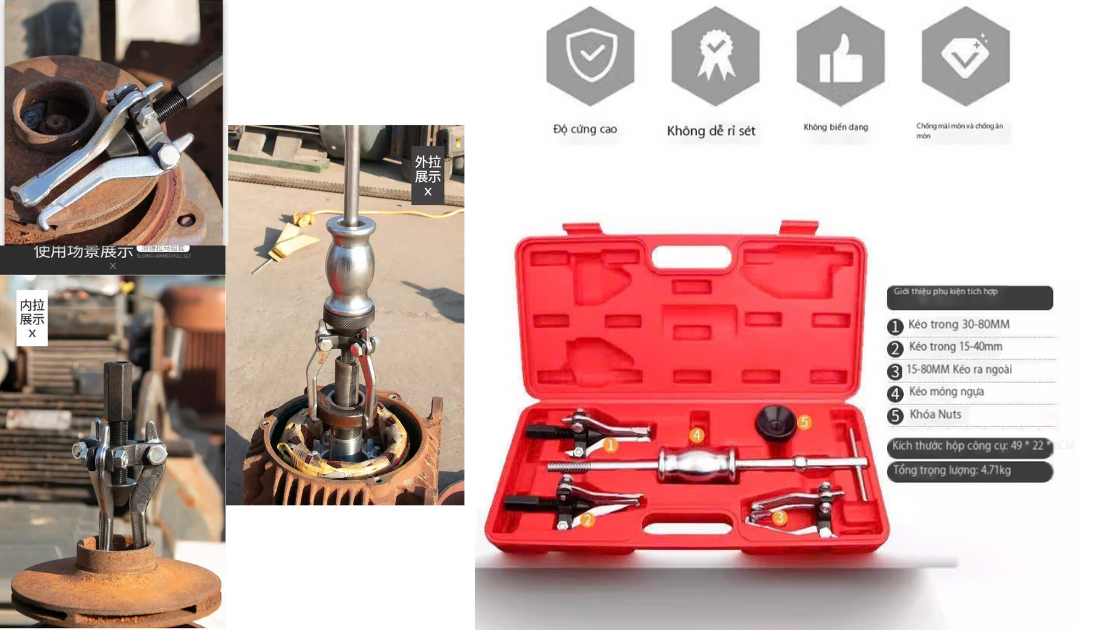 Vam móng vuốt vòng bi trong ngoài