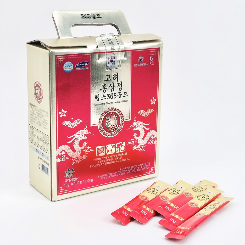 Sâm nước 365 tăng cường sức khoẻ Korean Red Ginseng Drink hộp 100 gói