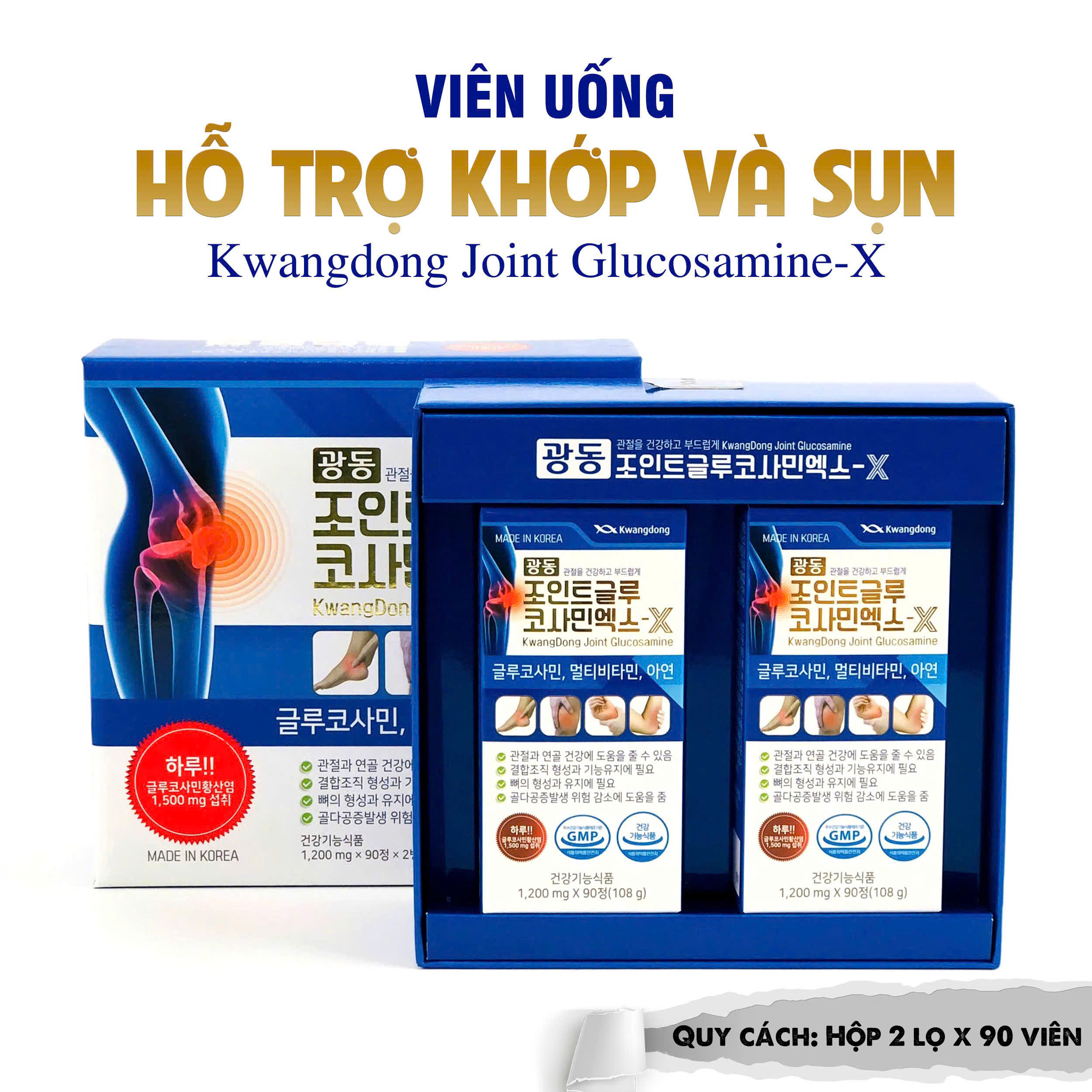 B01-(HĐ) Thuốc xương khớp kwangdong Glucosamin 2000 180 viên (20ea)