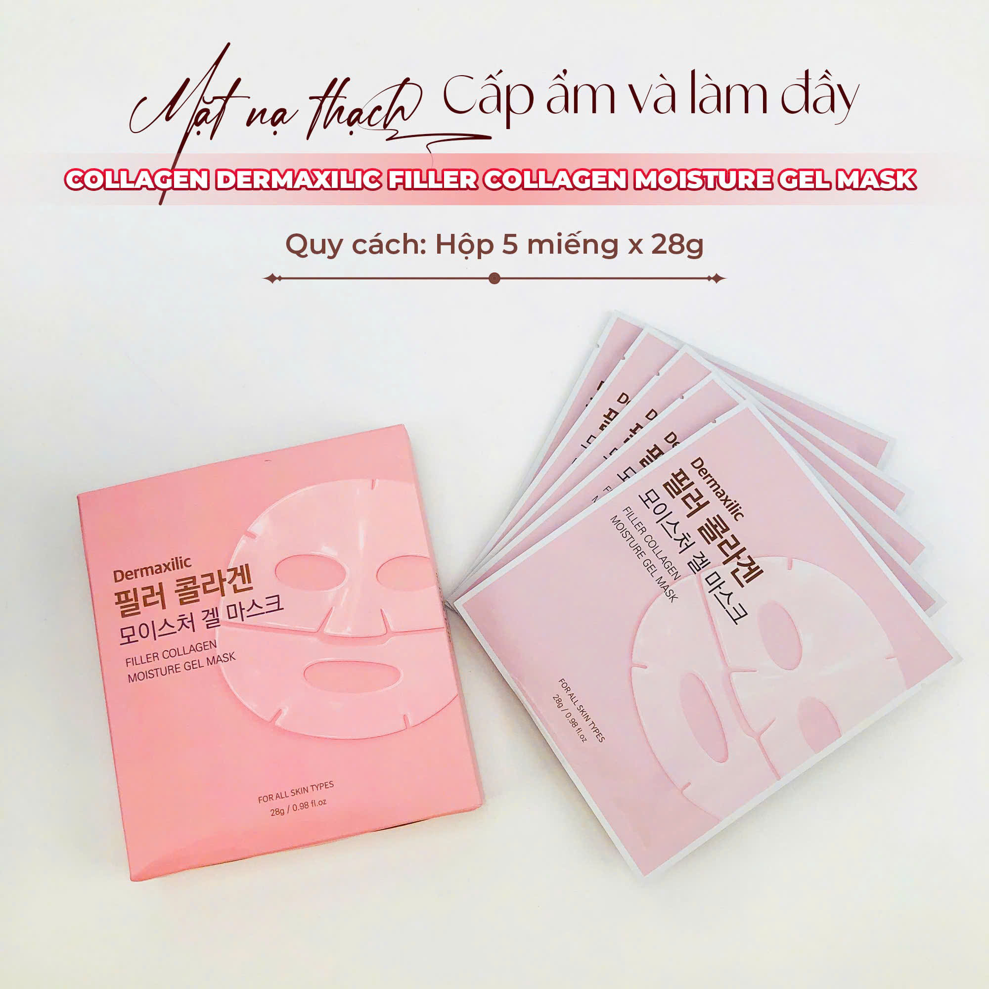 Mặt nạ thạch cấp ẩm và làm đầy collagen Dermaxilic Filler Collagen Moisture Gel Mask 